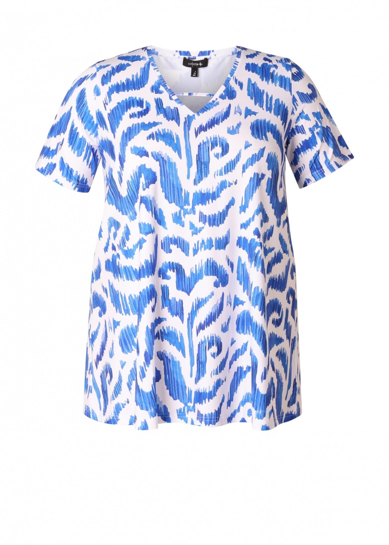 Colletta Colletta Tuniek Blue Waves - A-lijn Top met Sexy Halslijn in Travelstof (9000665)