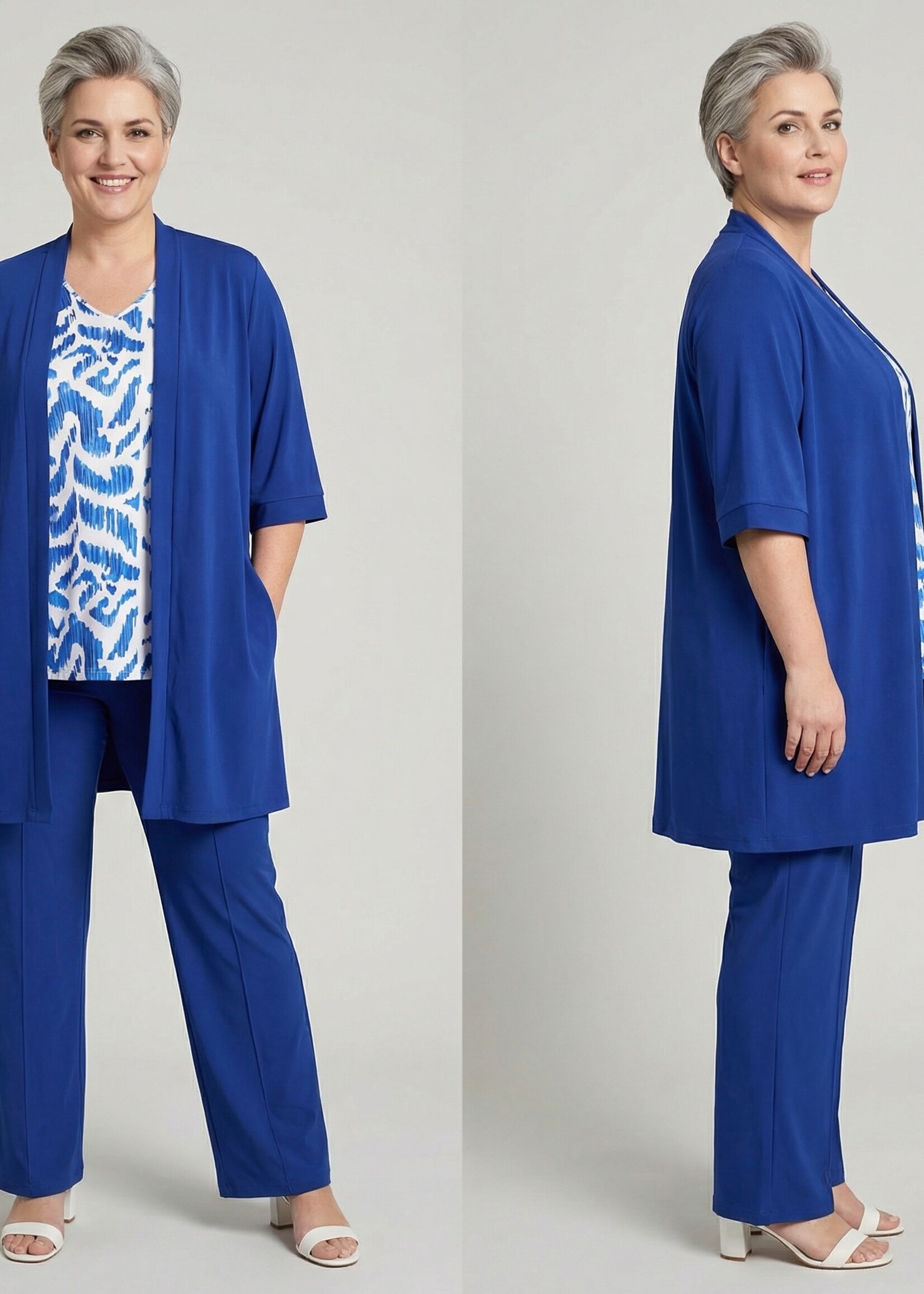 Colletta Colletta Vest Kobalt - Openvallende Kimono in Luxe Viscose-Nylon Mix (9000685)