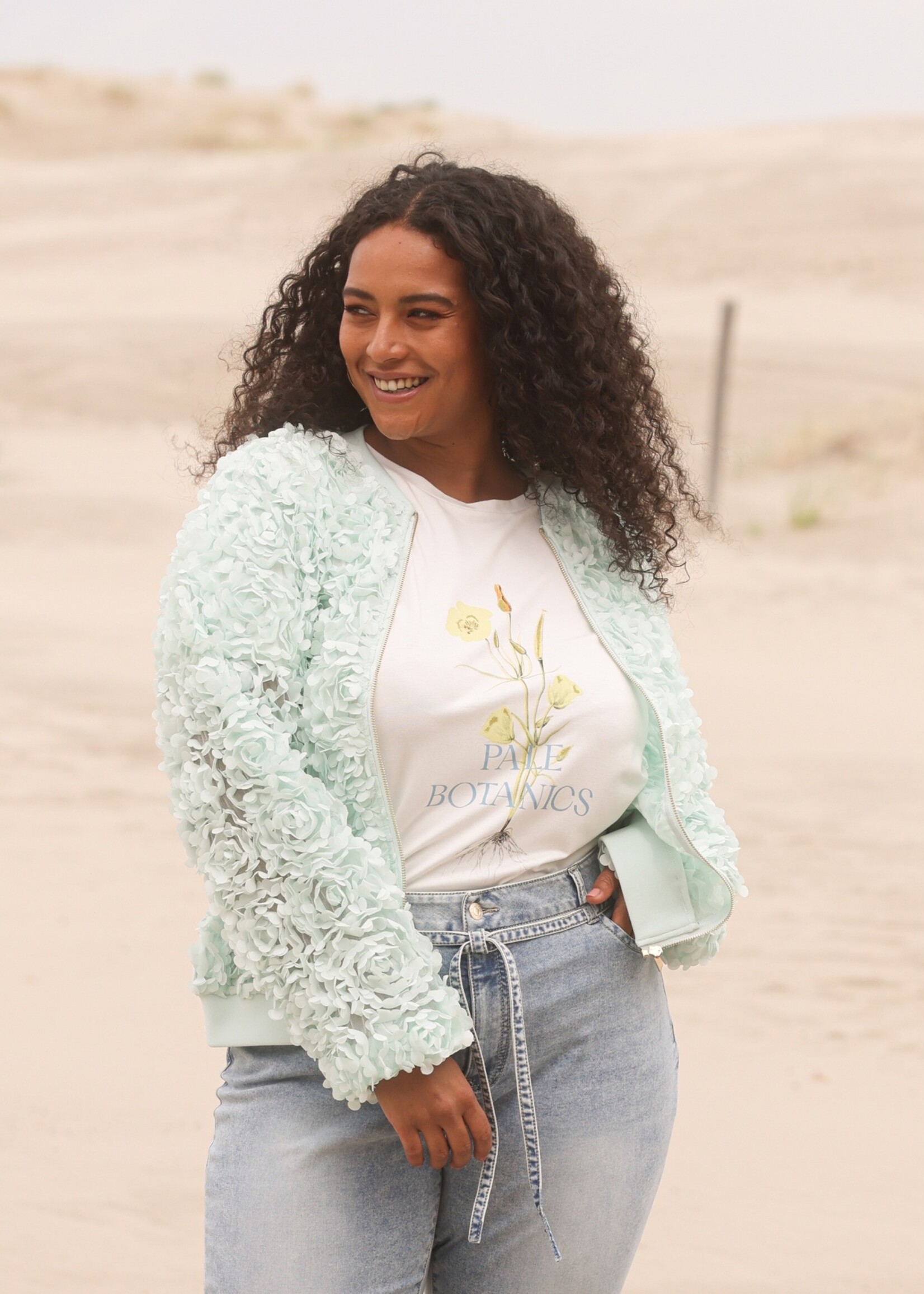 Yest Curve Yest Curve Jasje Hedda – Mesh Statement Jasje met Rozen pastel groen