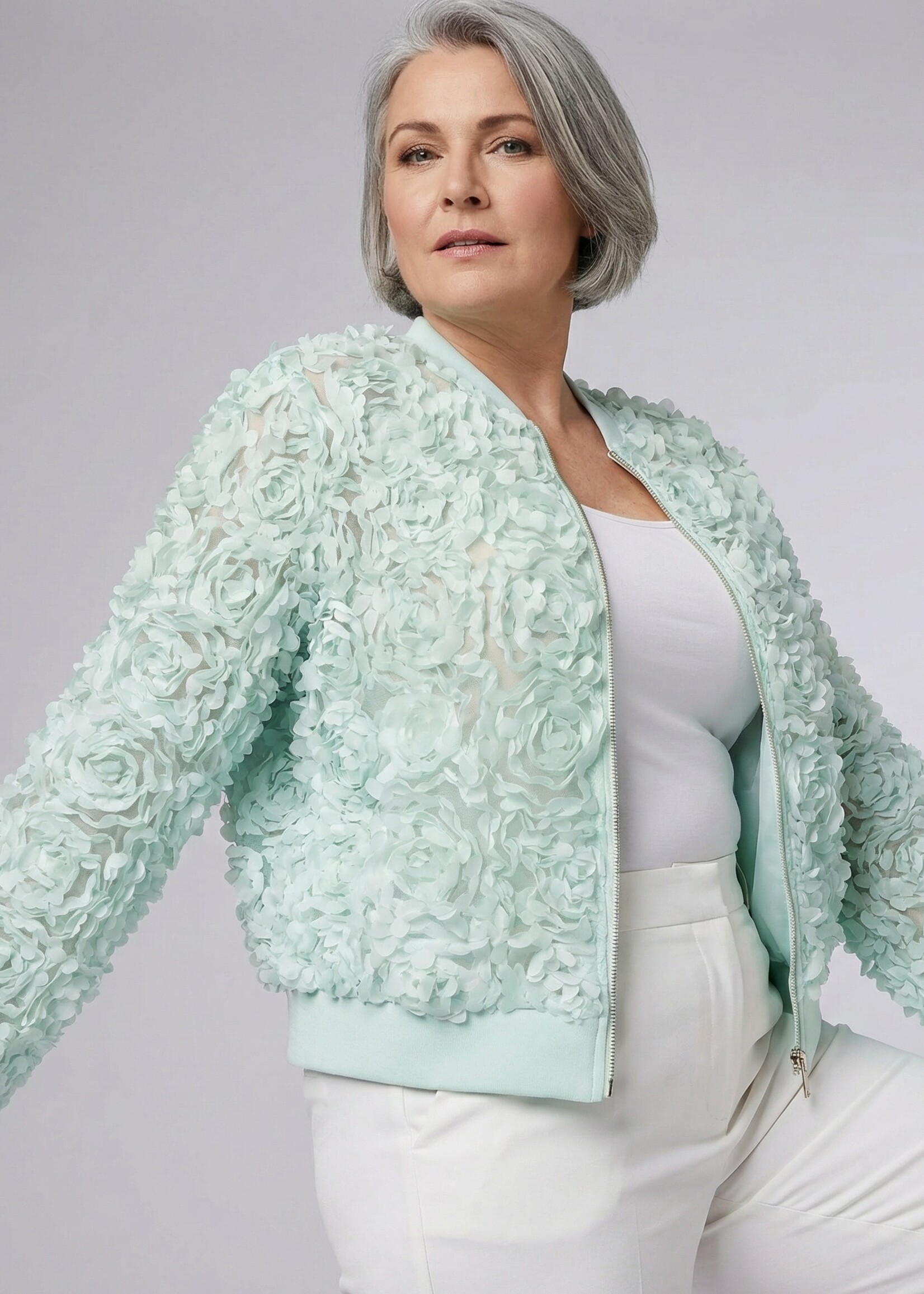 Yest Curve Yest Curve Jasje Hedda – Mesh Statement Jasje met Rozen pastel groen