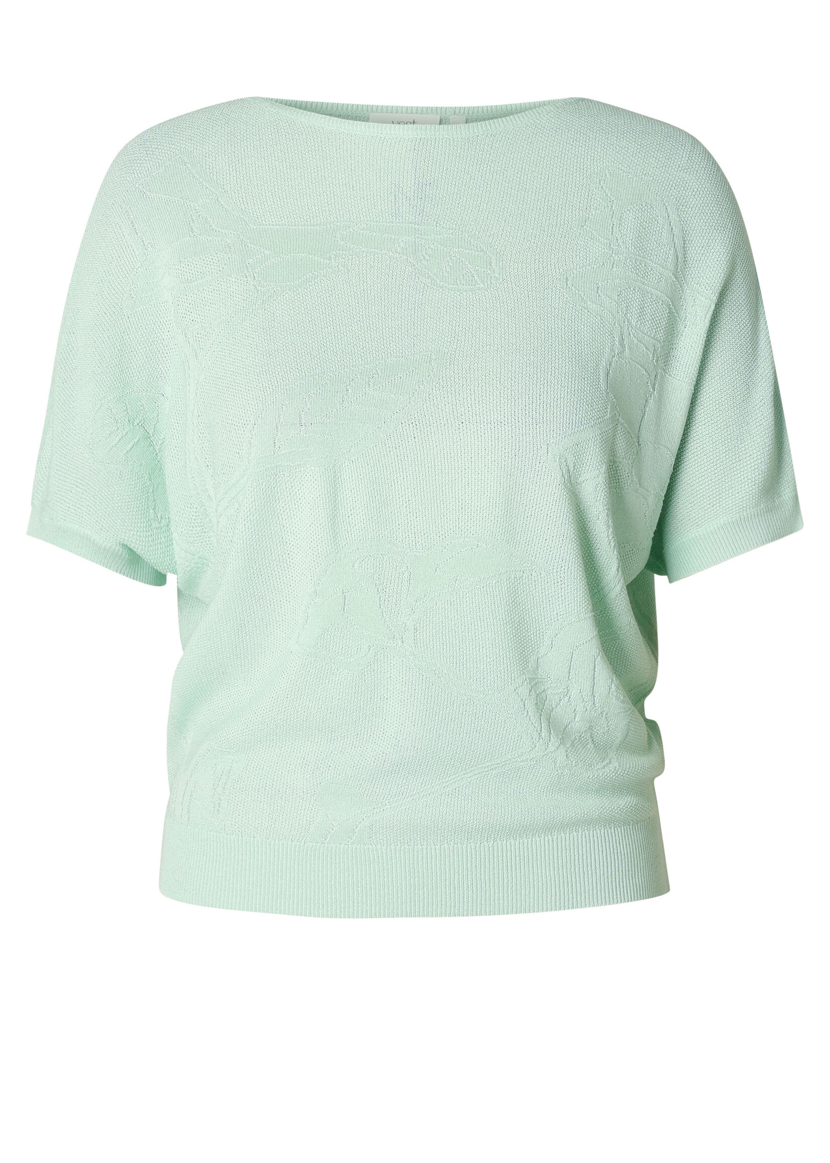Yest Curve est Curve Truitje Lilianah – Fijngebreide Top met Floraal Motief (Wit & Mint)