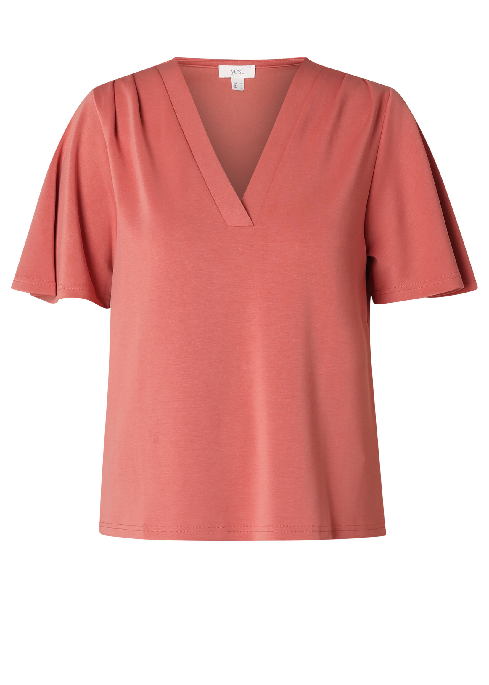 Yest Curve Yest Curve Shirt Lunette – Terra Top met Vlindermouw en V-hals