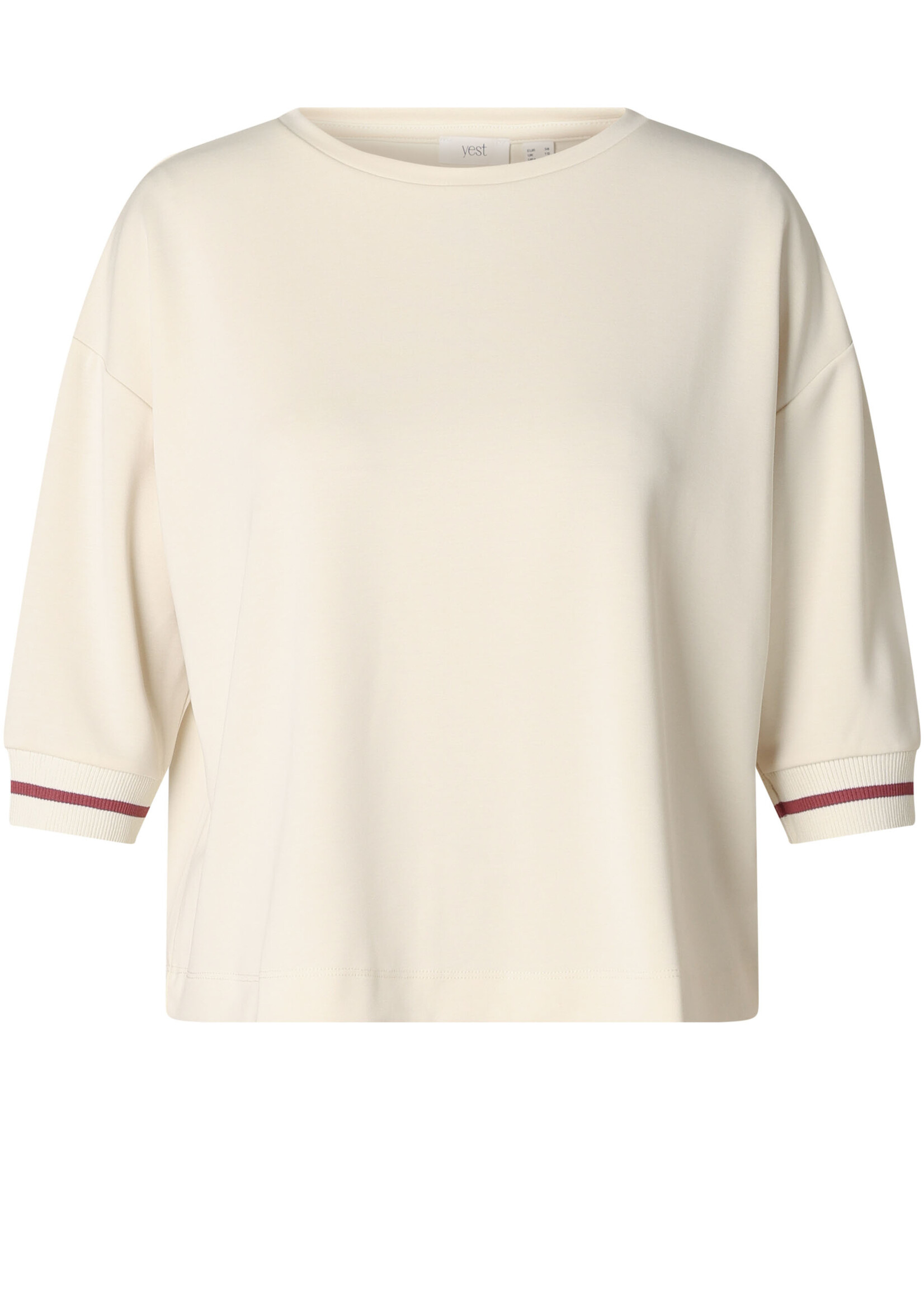 Yest Curve Yest Curve Shirt Liona – Naturel Top met Boothals en Terra Detail