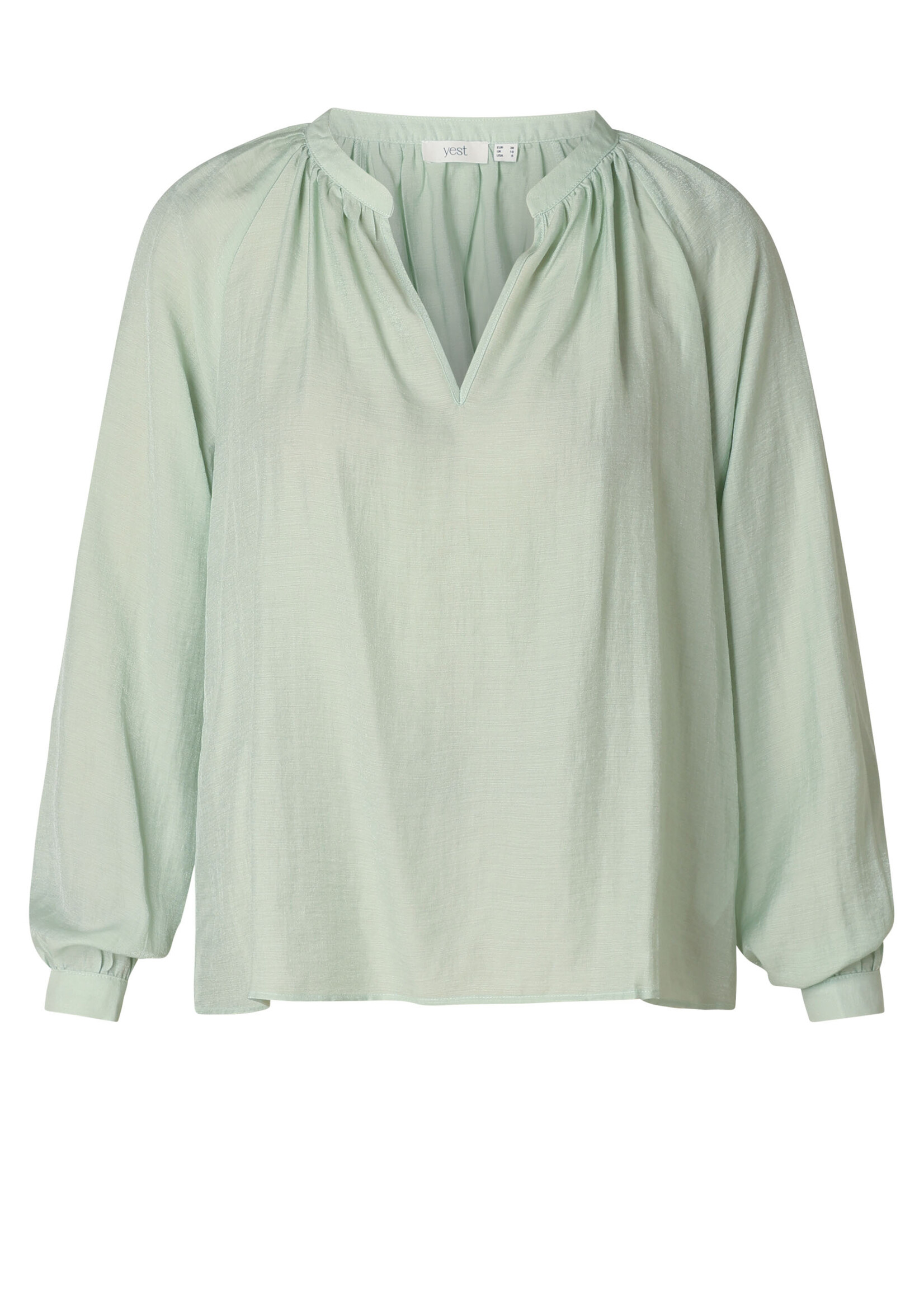 Yest Curve Yest Curve Blouse Wendelyn – Essential Viscose Mix (Pastelgroen & Dark Terra)