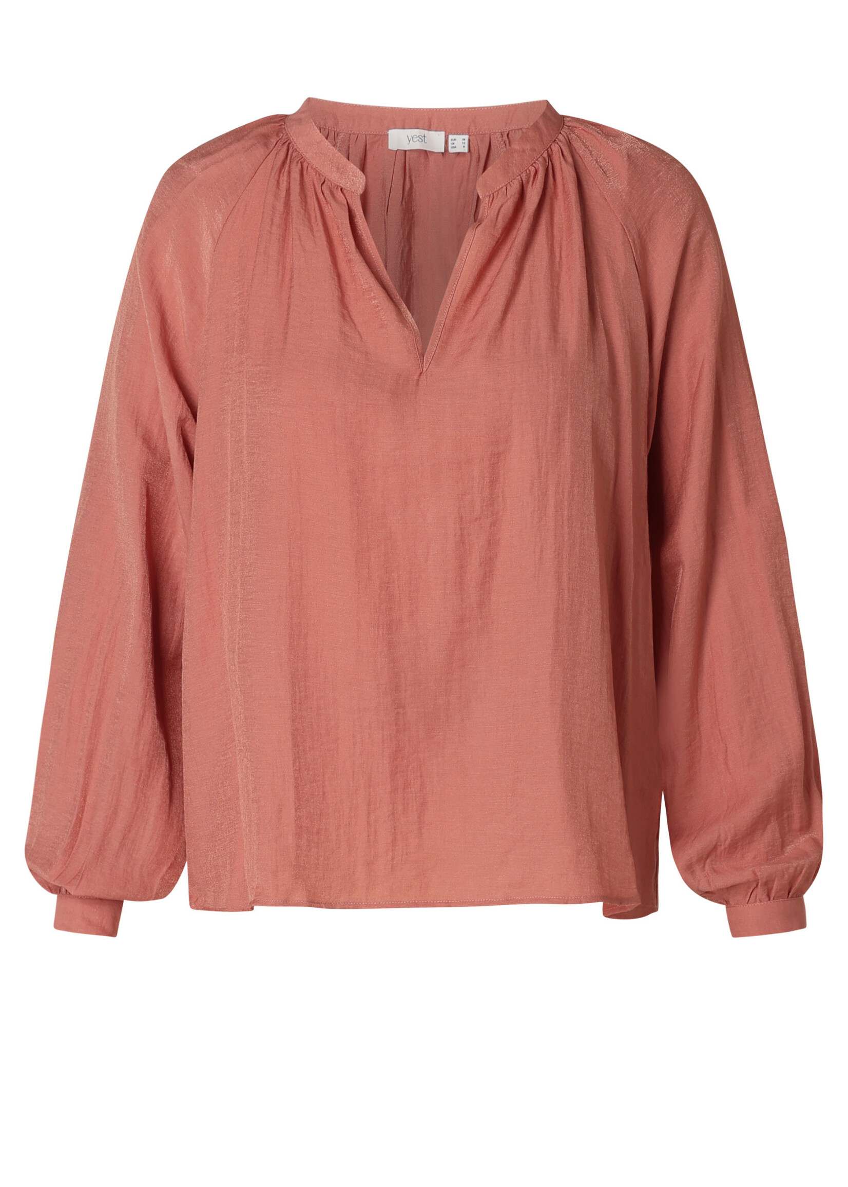 Yest Curve Yest Curve Blouse Wendelyn – Essential Viscose Mix (Pastelgroen & Dark Terra)