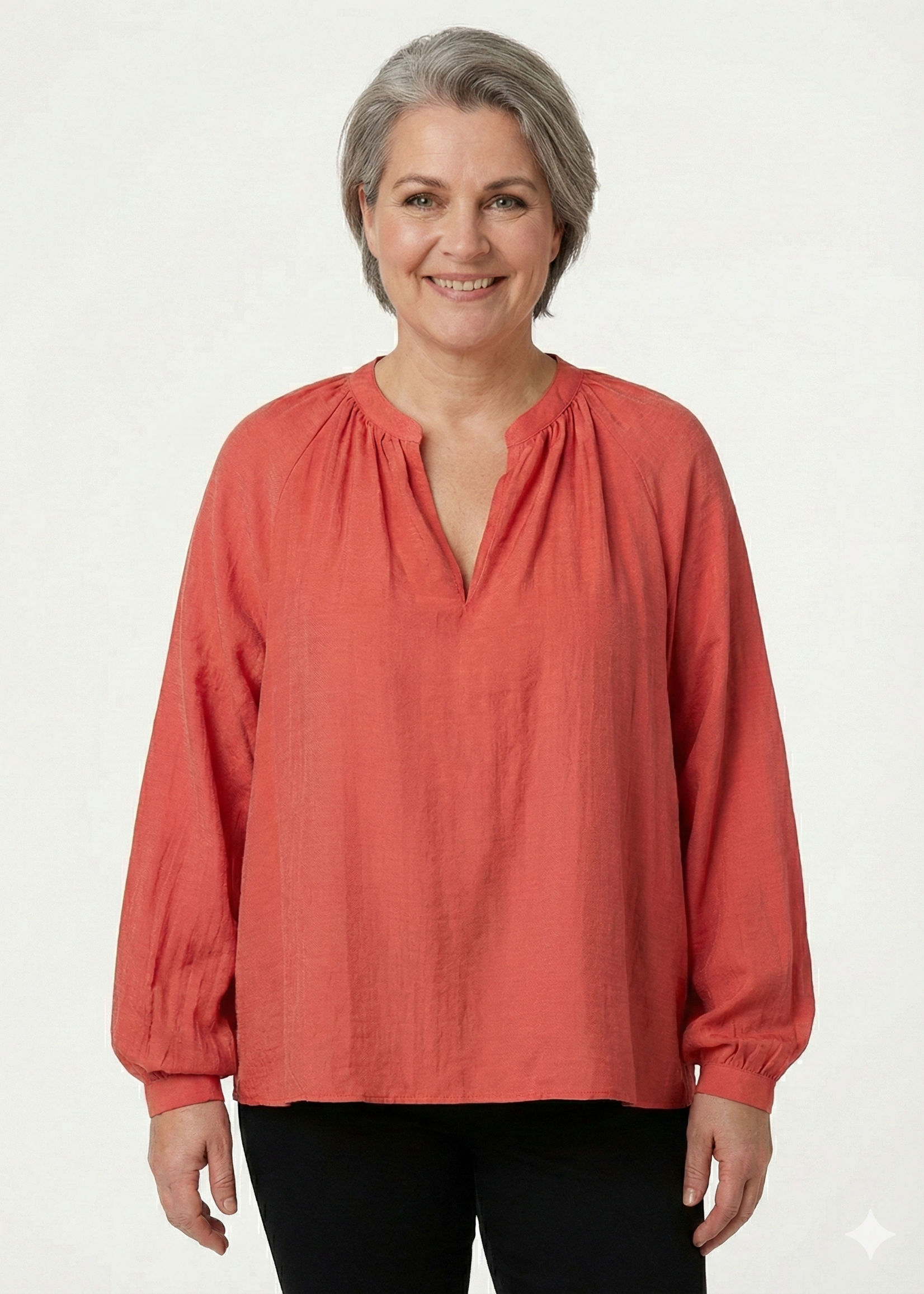 Yest Curve Yest Curve Blouse Wendelyn – Essential Viscose Mix (Pastelgroen & Dark Terra)