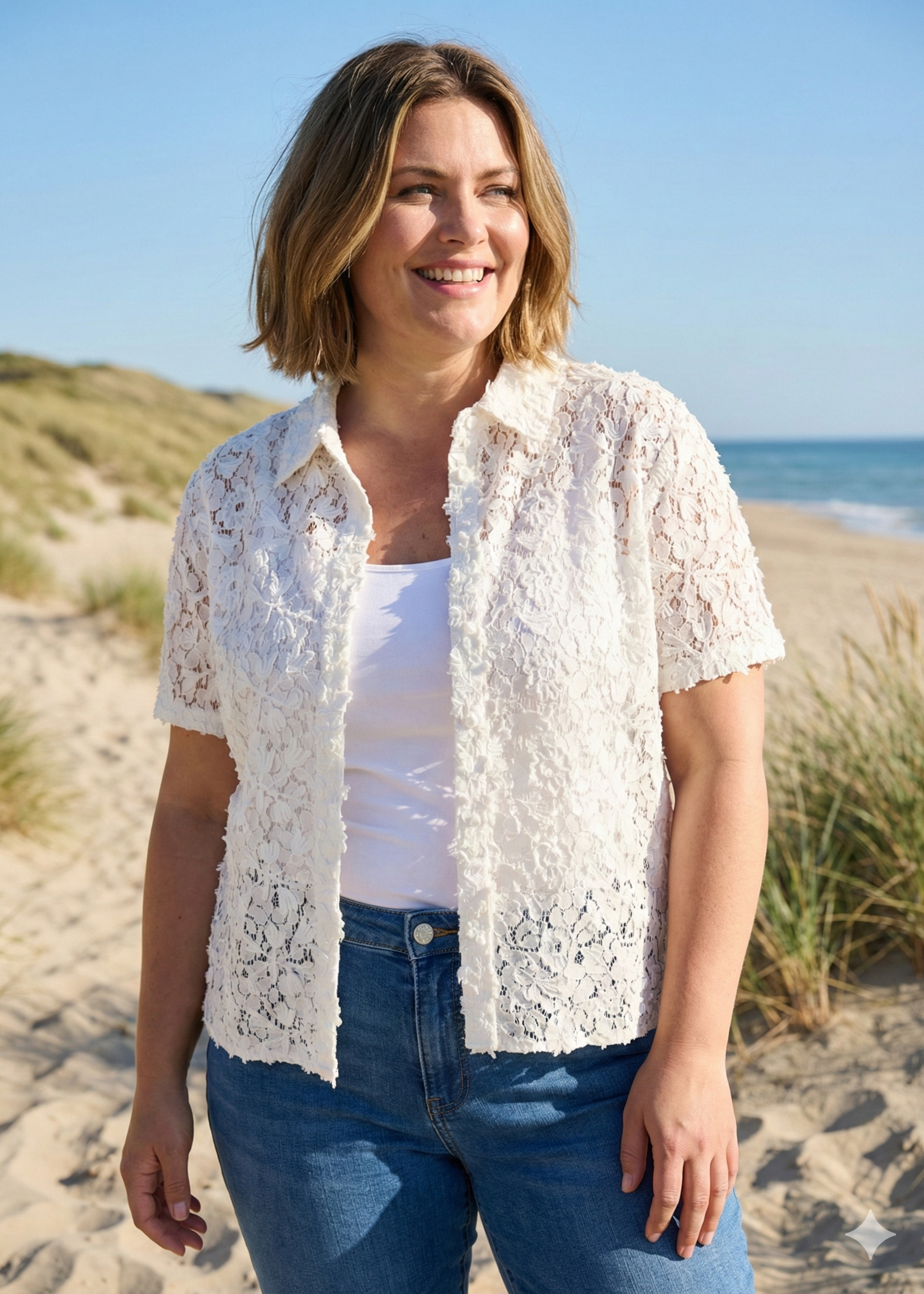 Yest Curve Yest Curve Blouse Lalita – Kanten Top & Zomerjasje (Katoenmix)