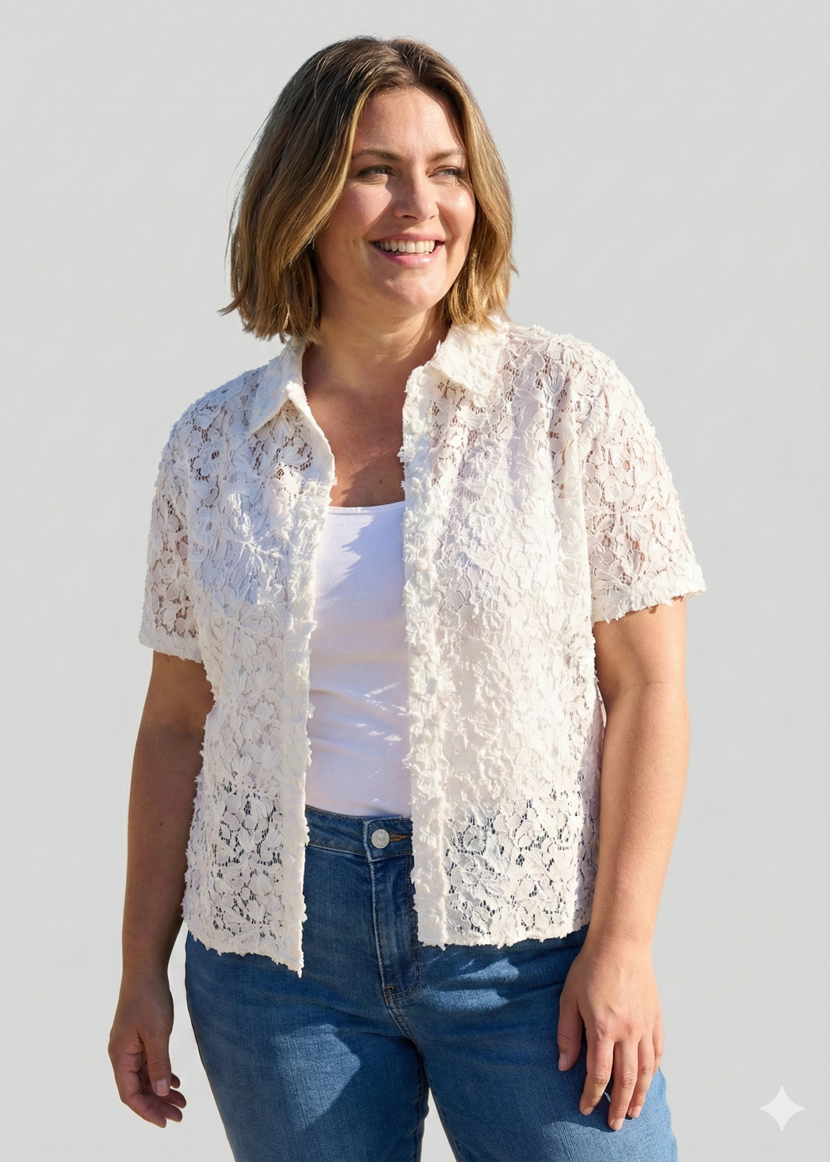 Yest Curve Yest Curve Blouse Lalita – Kanten Top & Zomerjasje (Katoenmix)