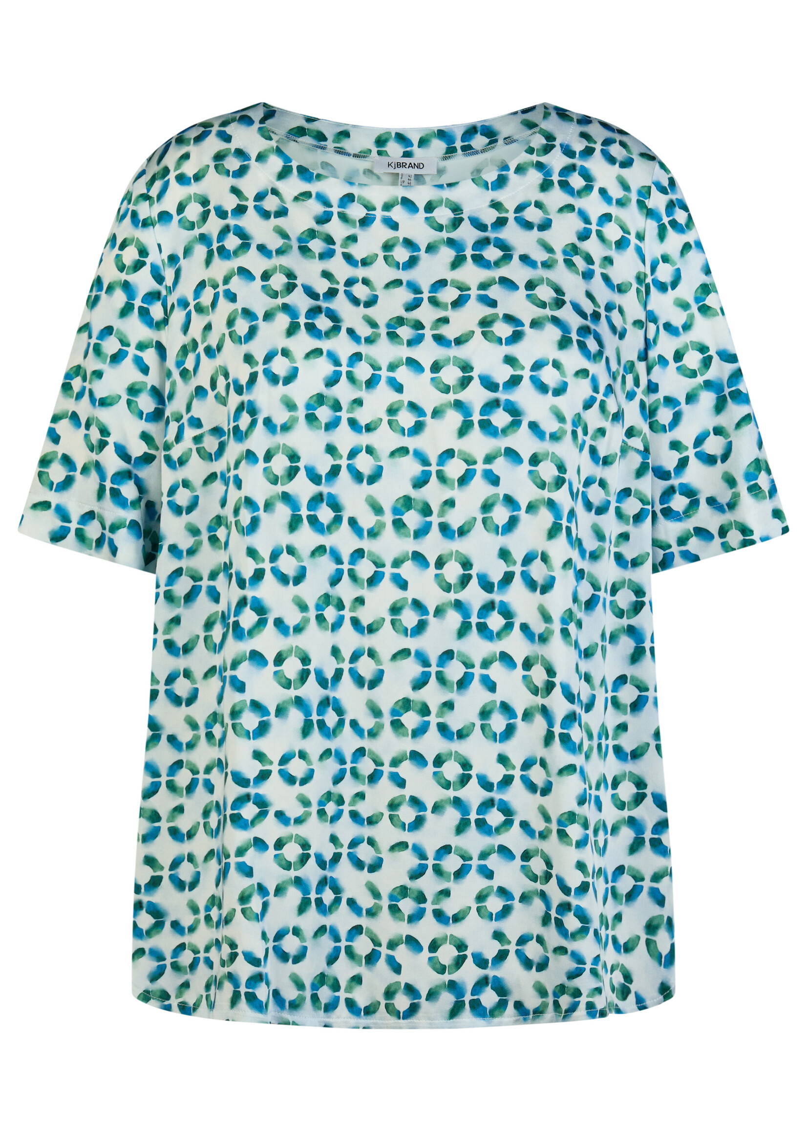 KJBrand KjBrand Blouse Shirt Cool Blue - Ronde Hals en Splitjes in 100% Viscose (18543 5219)