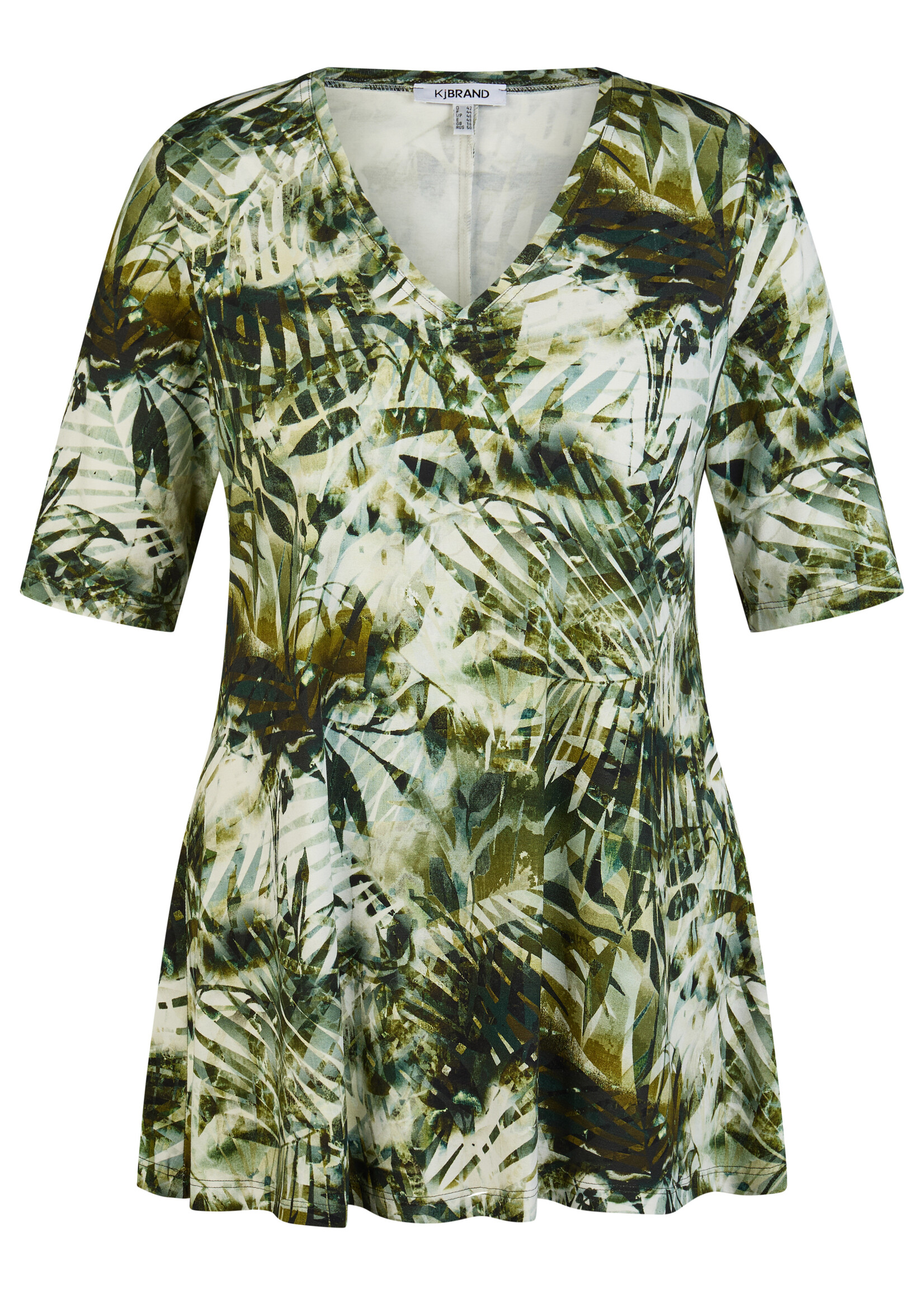 KJBrand KjBrand Shirt Jungle Print - A-lijn Top met V-hals in Viscose Stretch (15499 5201)