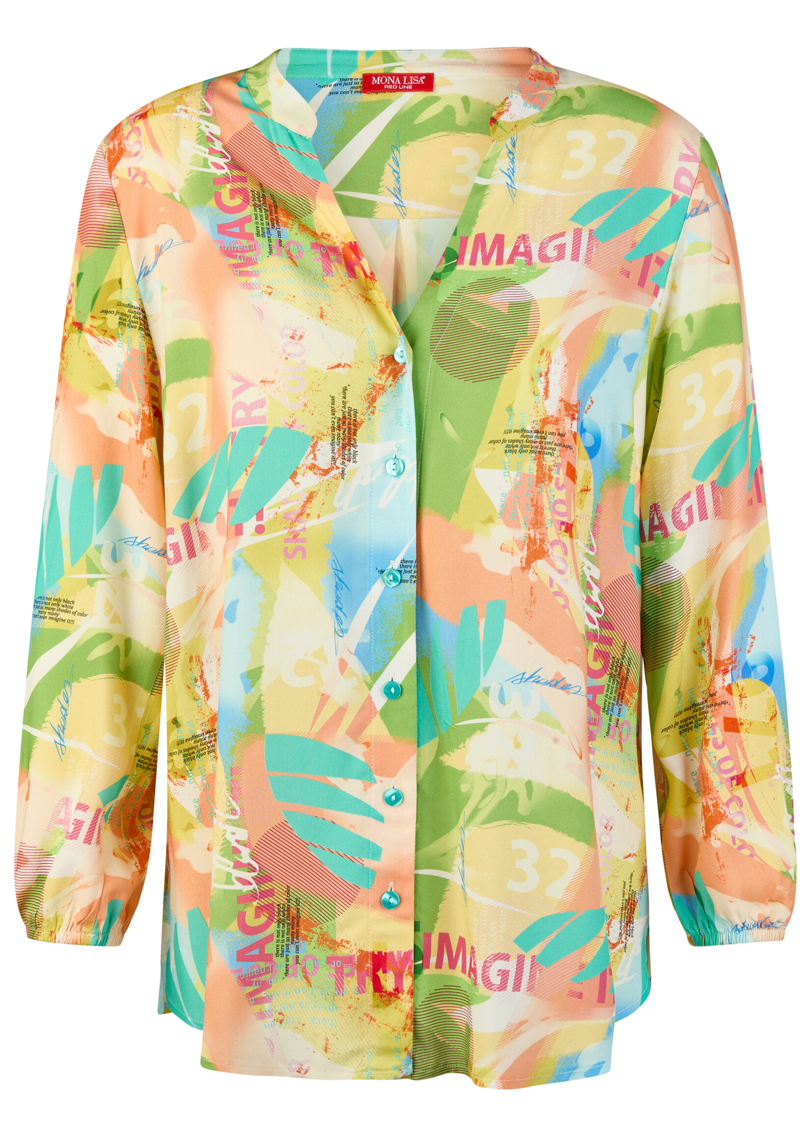 Mona Lisa Mona Lisa Blouse Multicolor - Levendige Print en Lange Mouw in Viscose (973 96