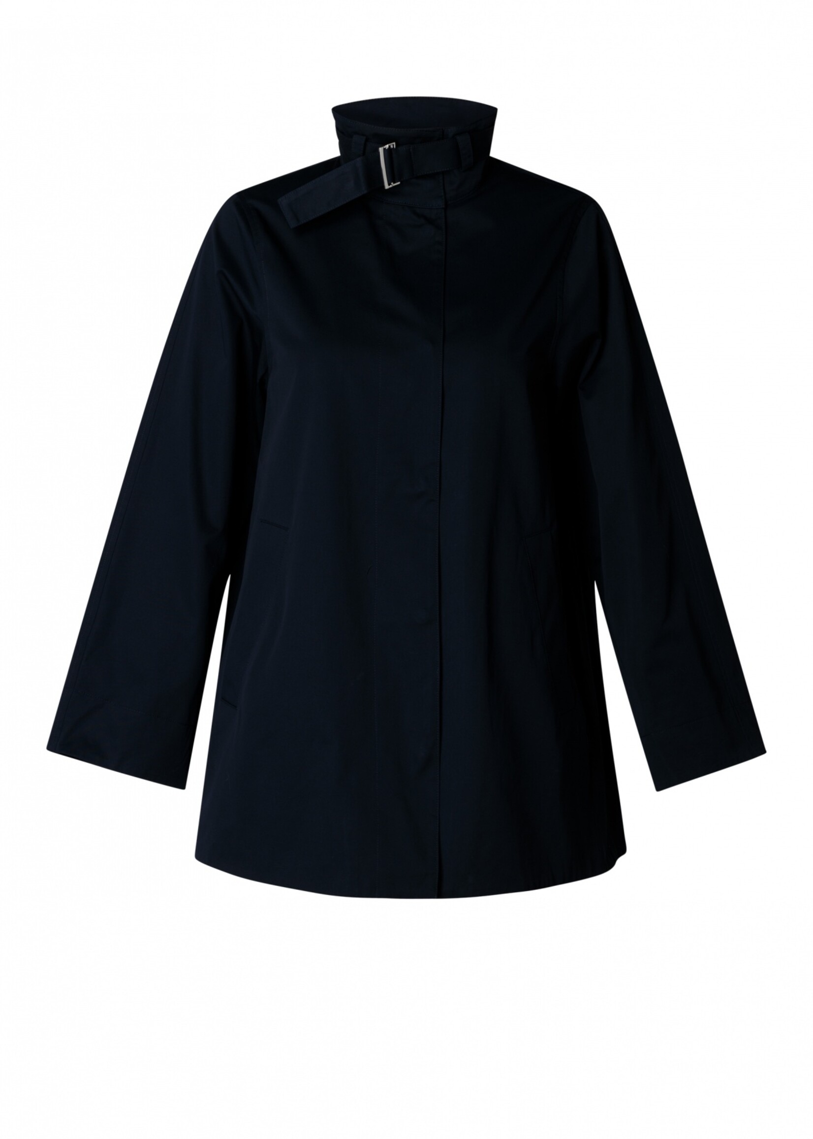 Yest Curve Yest Curve regenjas A006078 – donkerblauw – stijlvolle plus size tussenjas met opstaande boord