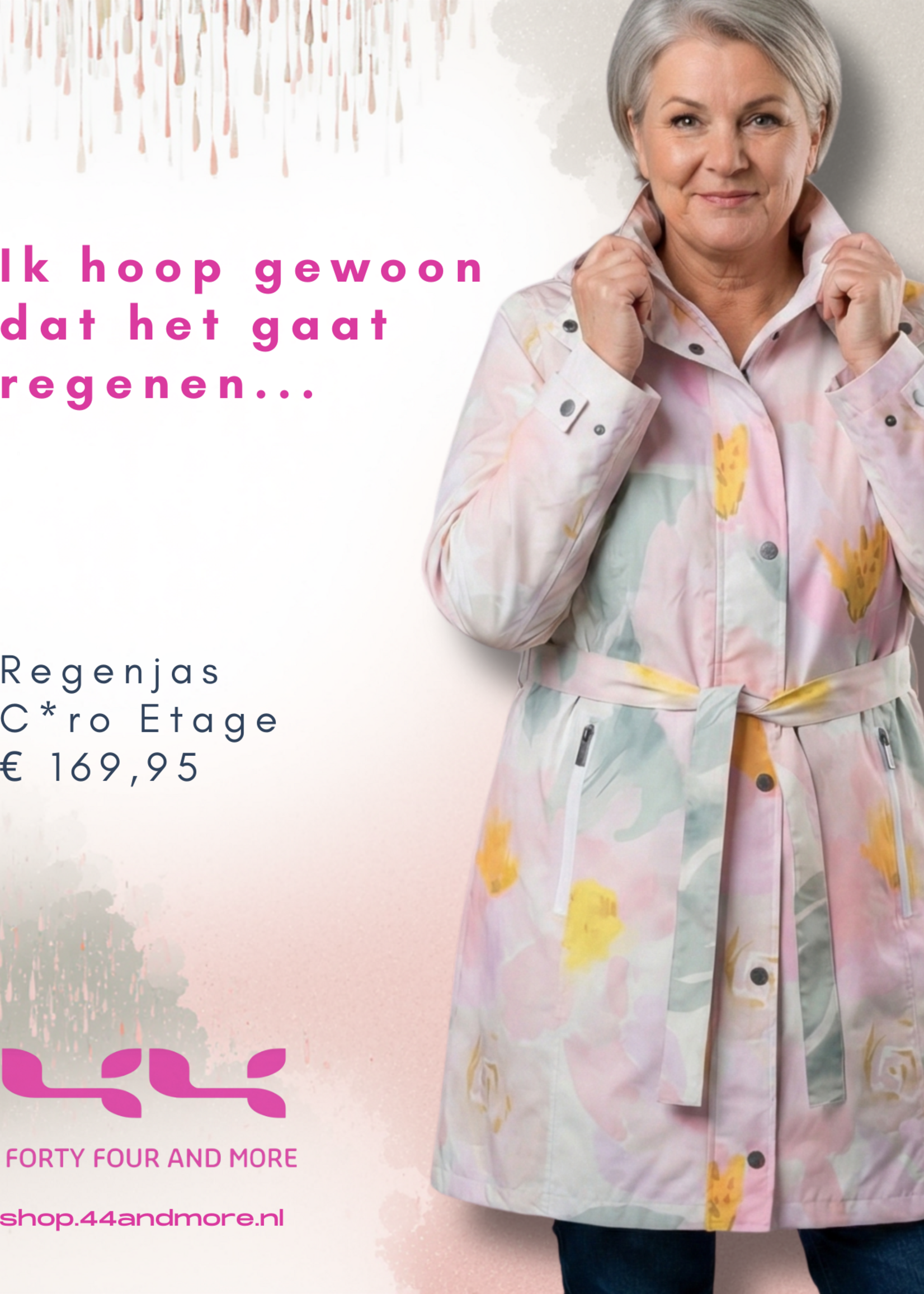 Etage Cero Etage Regenjas Floral Pastel - Waterdicht met Getapete Naden (1594 1801)