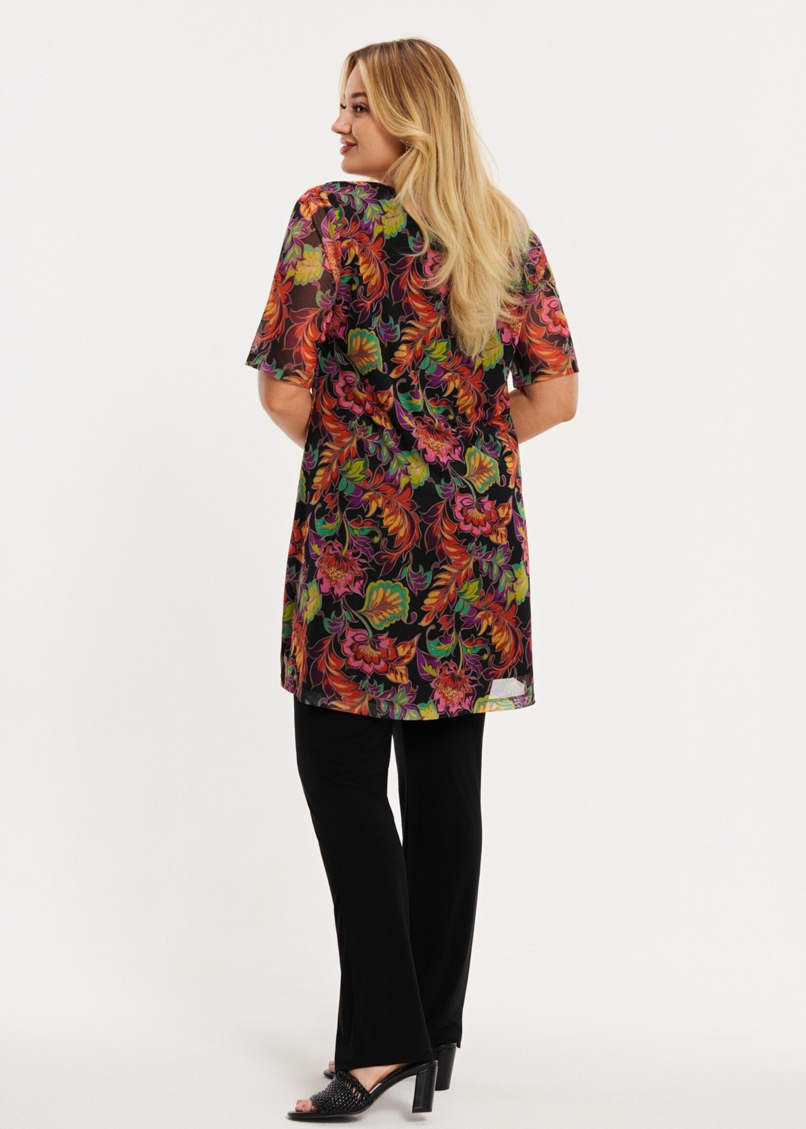 Yoek Yoek Tuniek Wide Bottom LOTUS - Zwierig A-lijn Model met Dubbele Laag (363400)