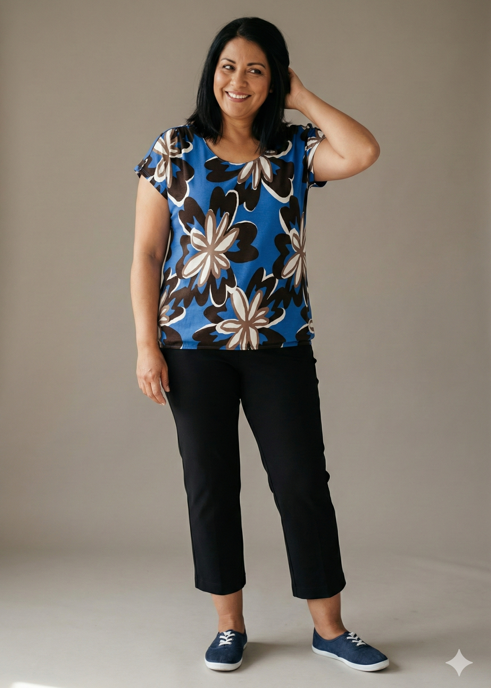 Via Appia Via Appia Due Shirt met Aangeknipt Kapmouwtje - Viscose Stretch (2622710)