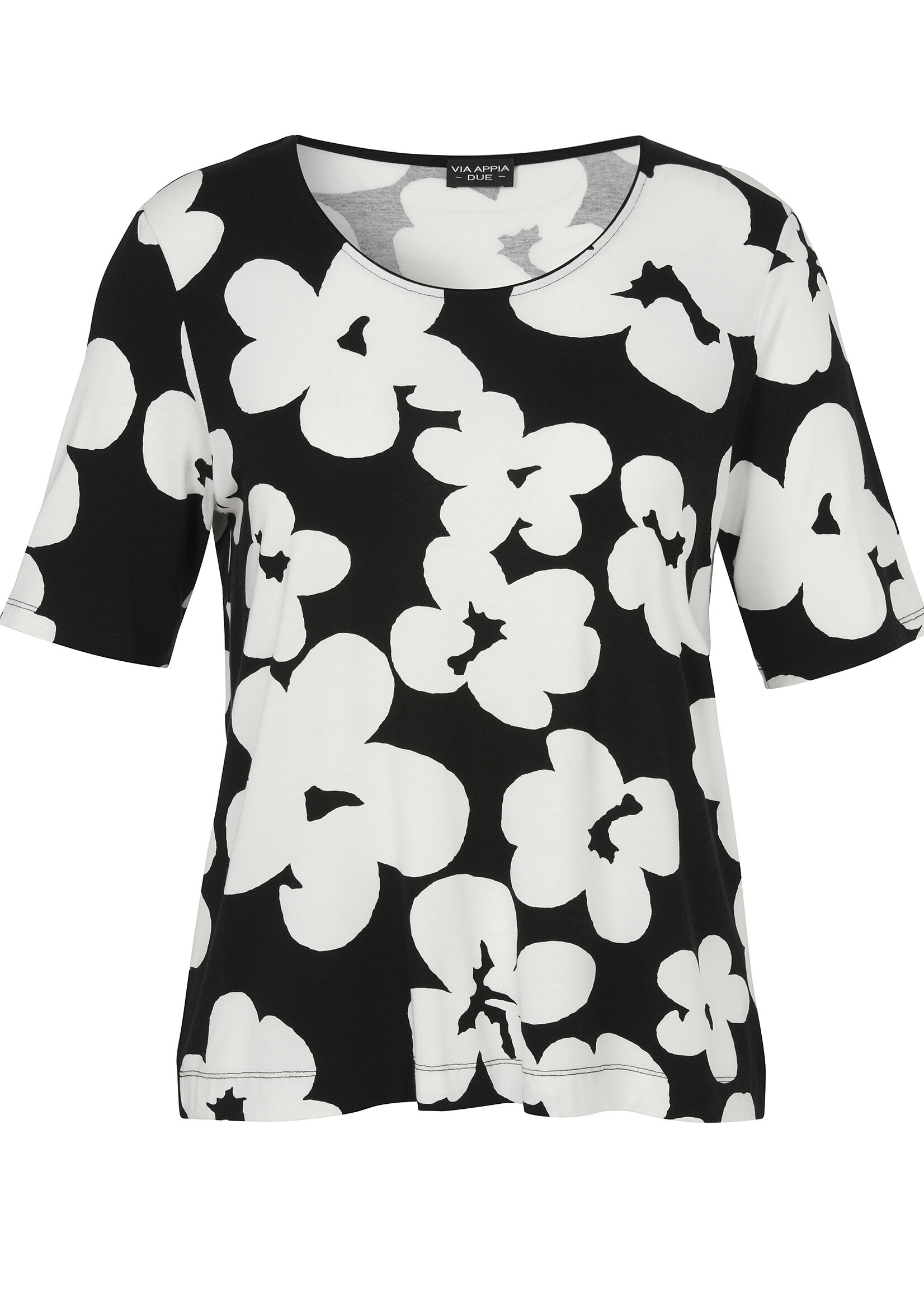 Via Appia Via Appia Due Shirt met Speelse Print - Zachte Viscose Stretch & Korte Mouw (2612709)