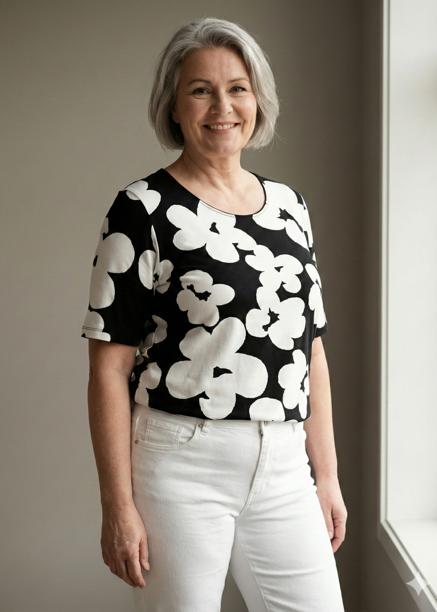 Via Appia Via Appia Due Shirt met Speelse Print - Zachte Viscose Stretch & Korte Mouw (2612709)