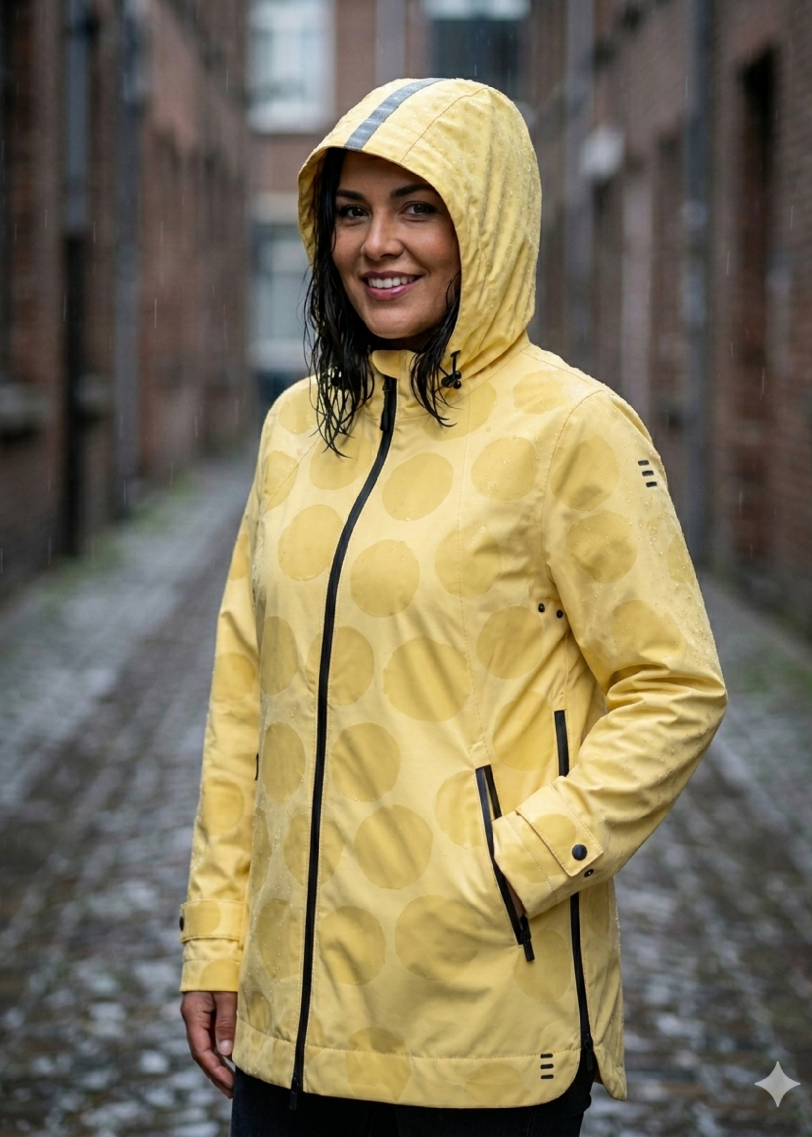 Etage C*ro Etage Magic Rain Regenjas - Verkleurende Print & Getapete Naden (Citrus, 1438 1755)