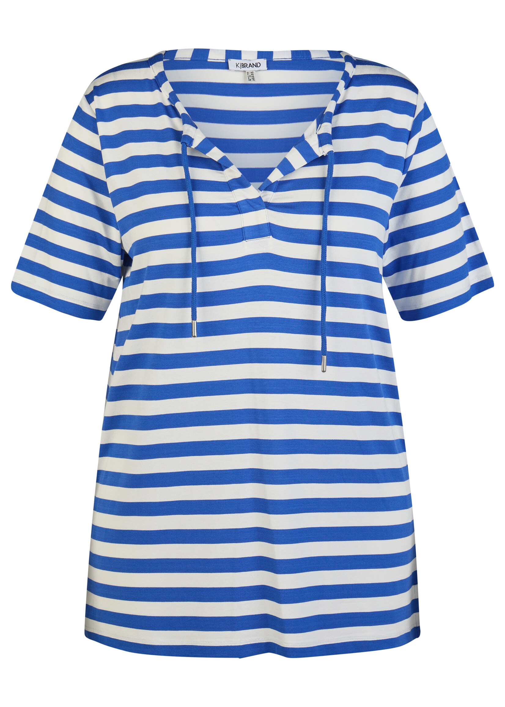 KJBrand KjBrand Sportief Streepjesshirt met V-hals en Koordjes - Viscose Stretch (15914 4518)