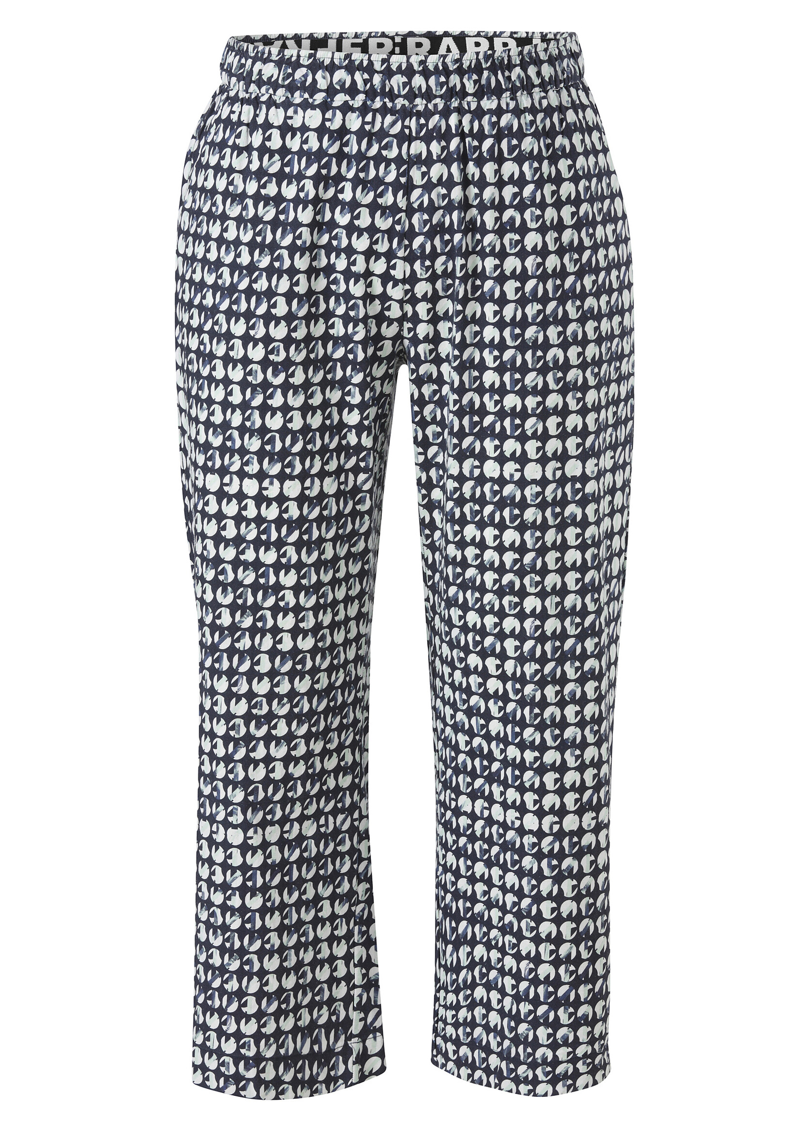 Frapp Frapp Linnenmix Broek met Print - Marine & Wit (2652989)