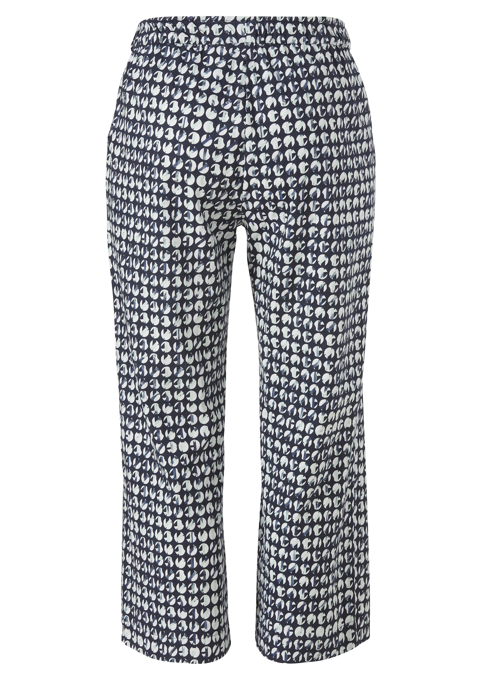 Frapp Frapp Linnenmix Broek met Print - Marine & Wit (2652989)