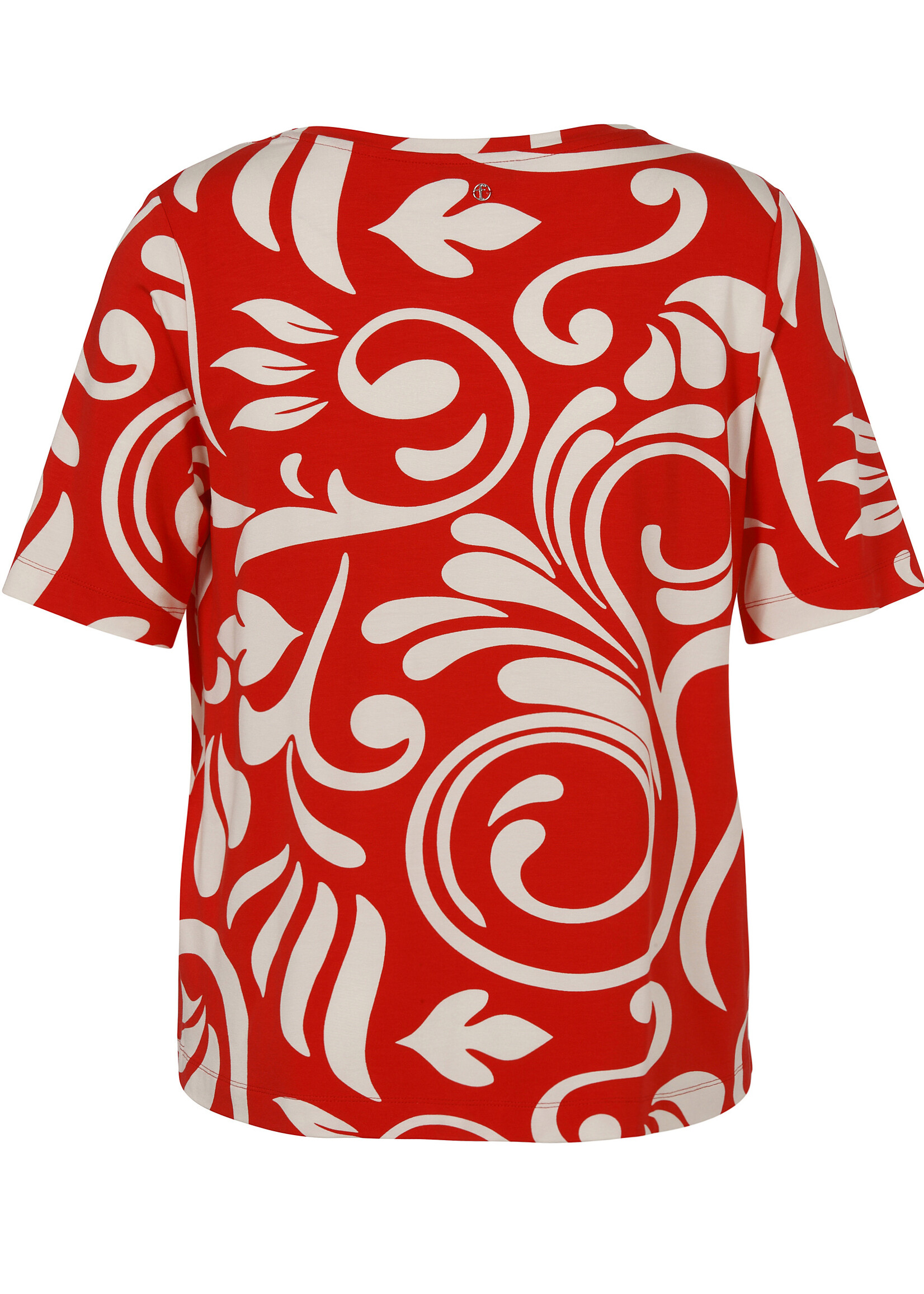 Frapp Frapp Viscose Shirt met Print en Asymmetrische Halslijn - Rood (2652 475)