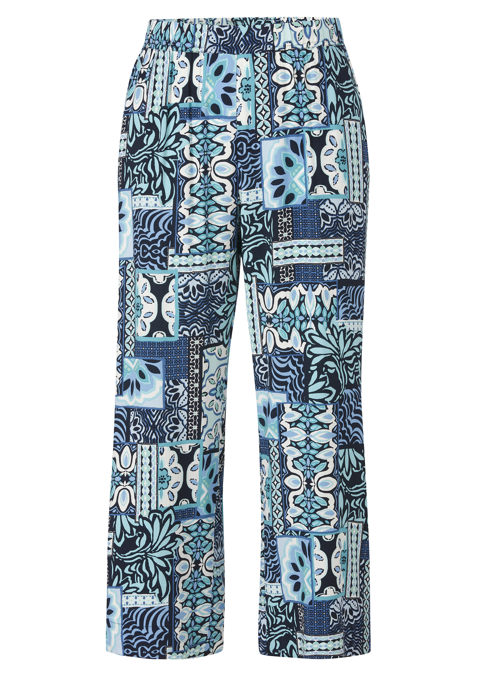 Via Appia Due Via Appia Due Enkellange Wide Leg Broek met Print - Blauw / Aqua (2612903)