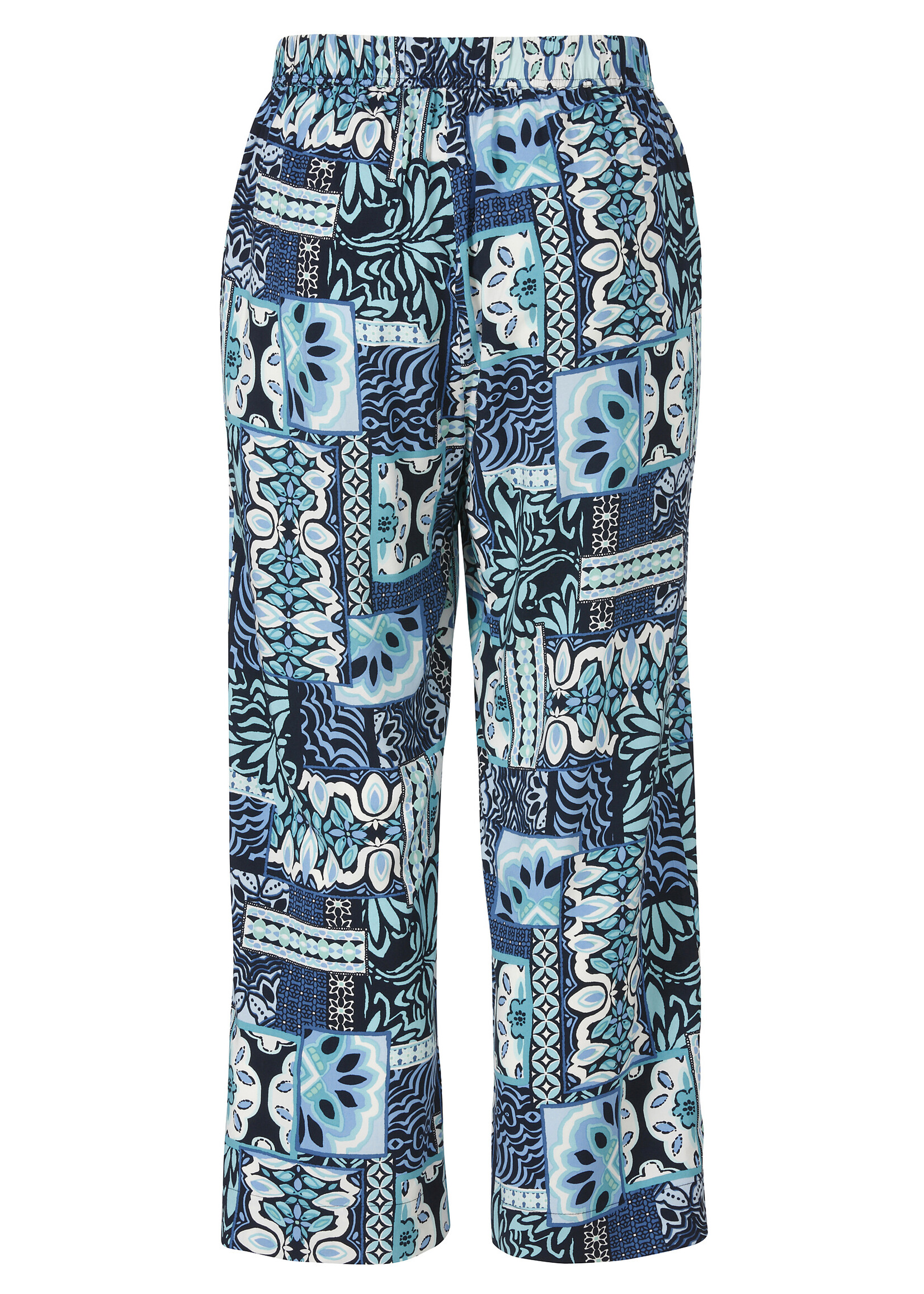 Via Appia Due Via Appia Due Enkellange Wide Leg Broek met Print - Blauw / Aqua (2612903)