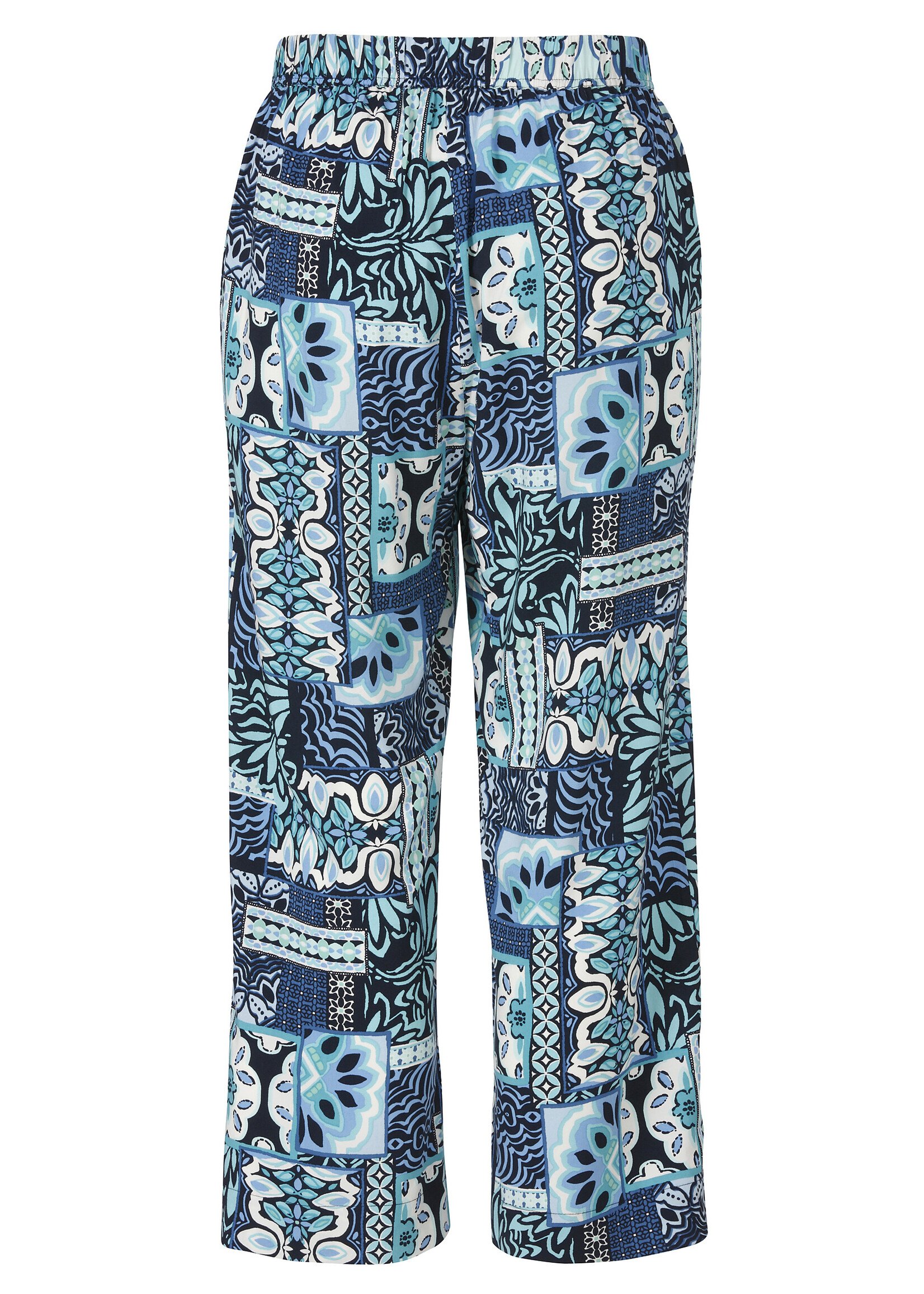 Via Appia Via Appia Due Enkellange Wide Leg Broek met Print - Blauw / Aqua (2612903)