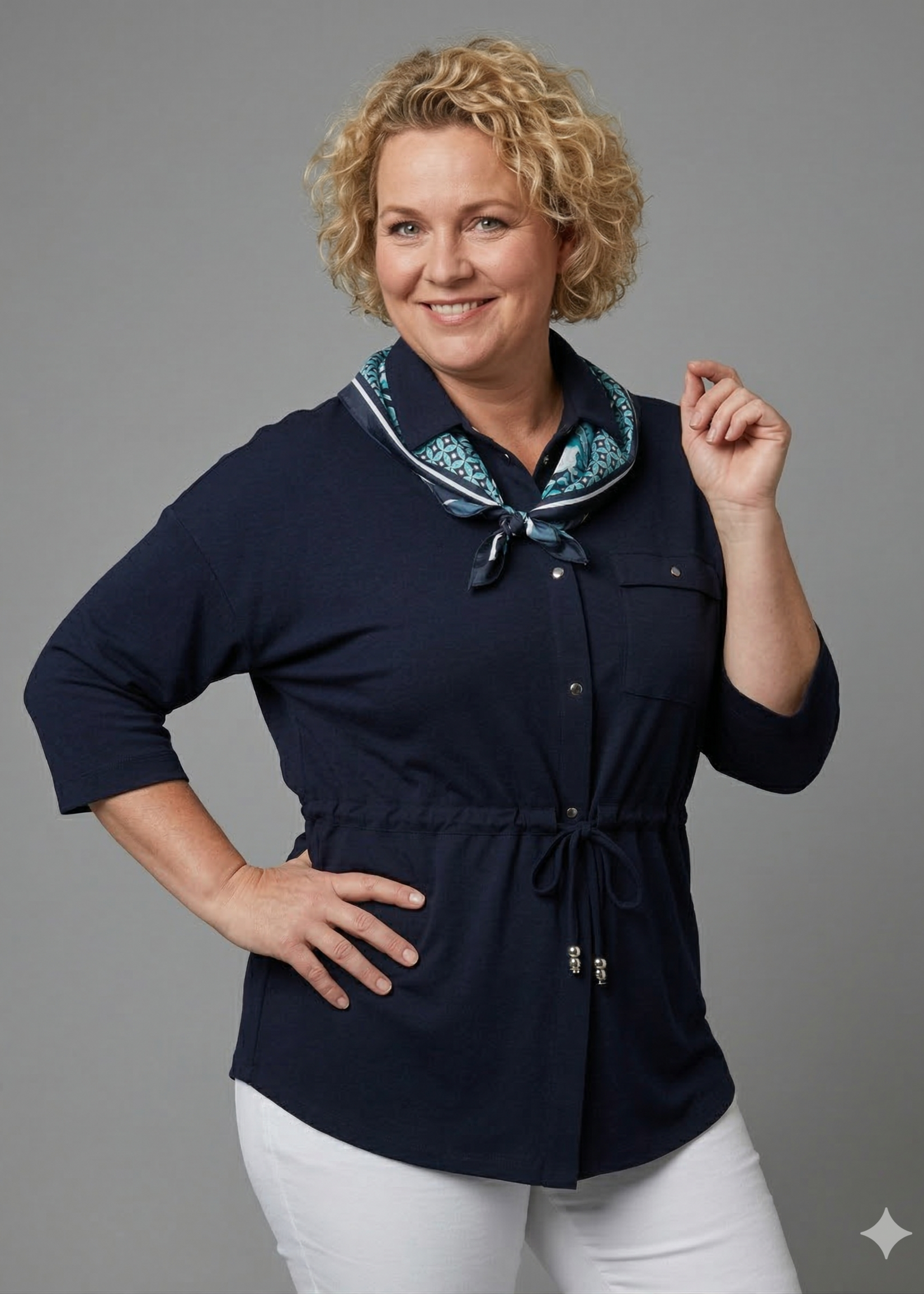 Via Appia Via Appia Due Blouse / Jasje met Sjaal en Taillekoord (2612727)