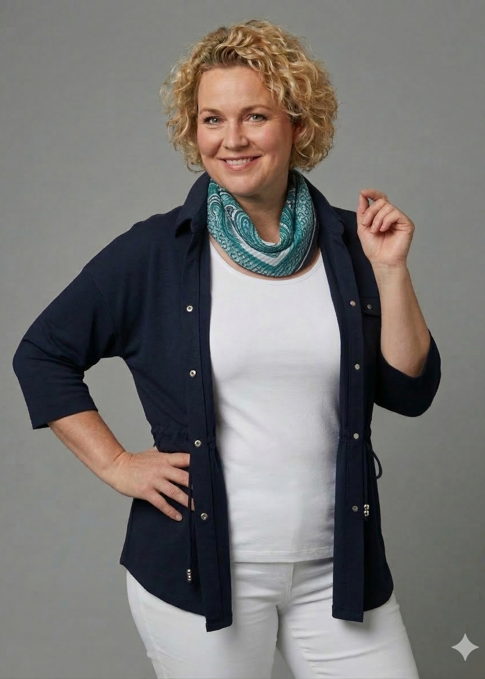 Via Appia Via Appia Due Blouse / Jasje met Sjaal en Taillekoord (2612727)