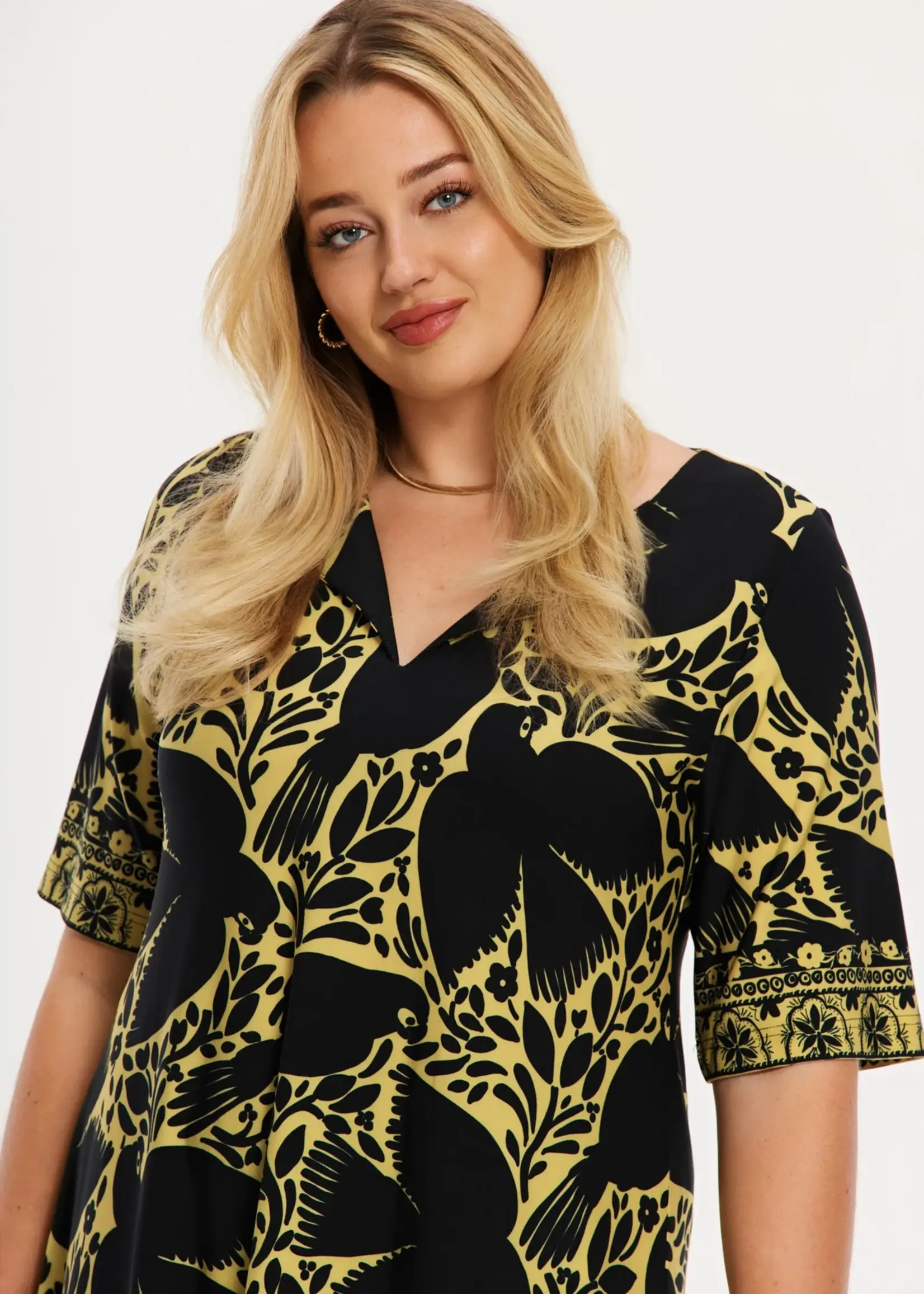 Yoek Yoek Wide Bottom Tuniek Paradise met Vogelprint (363487)