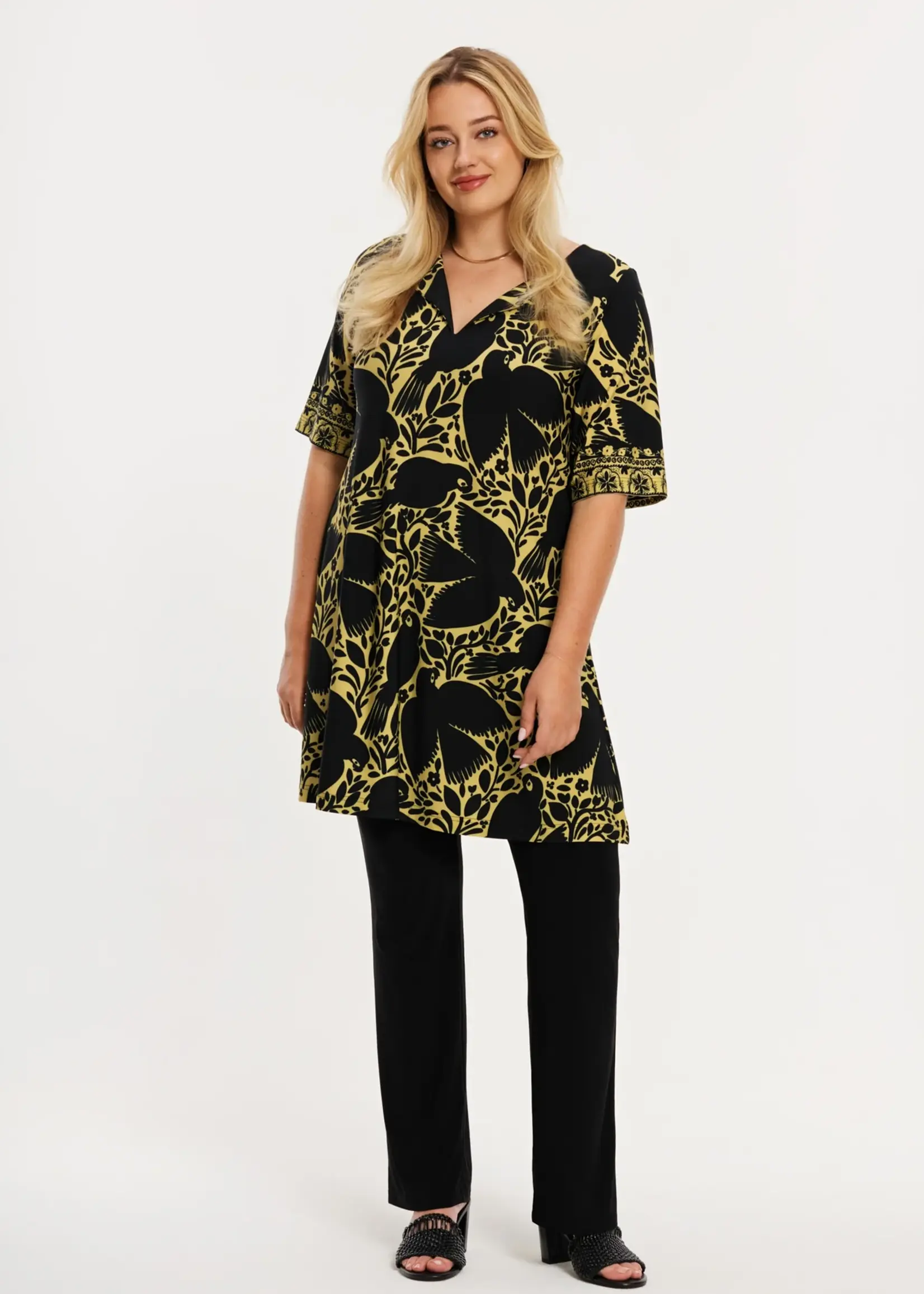 Yoek Yoek Wide Bottom Tuniek Paradise met Vogelprint (363487)