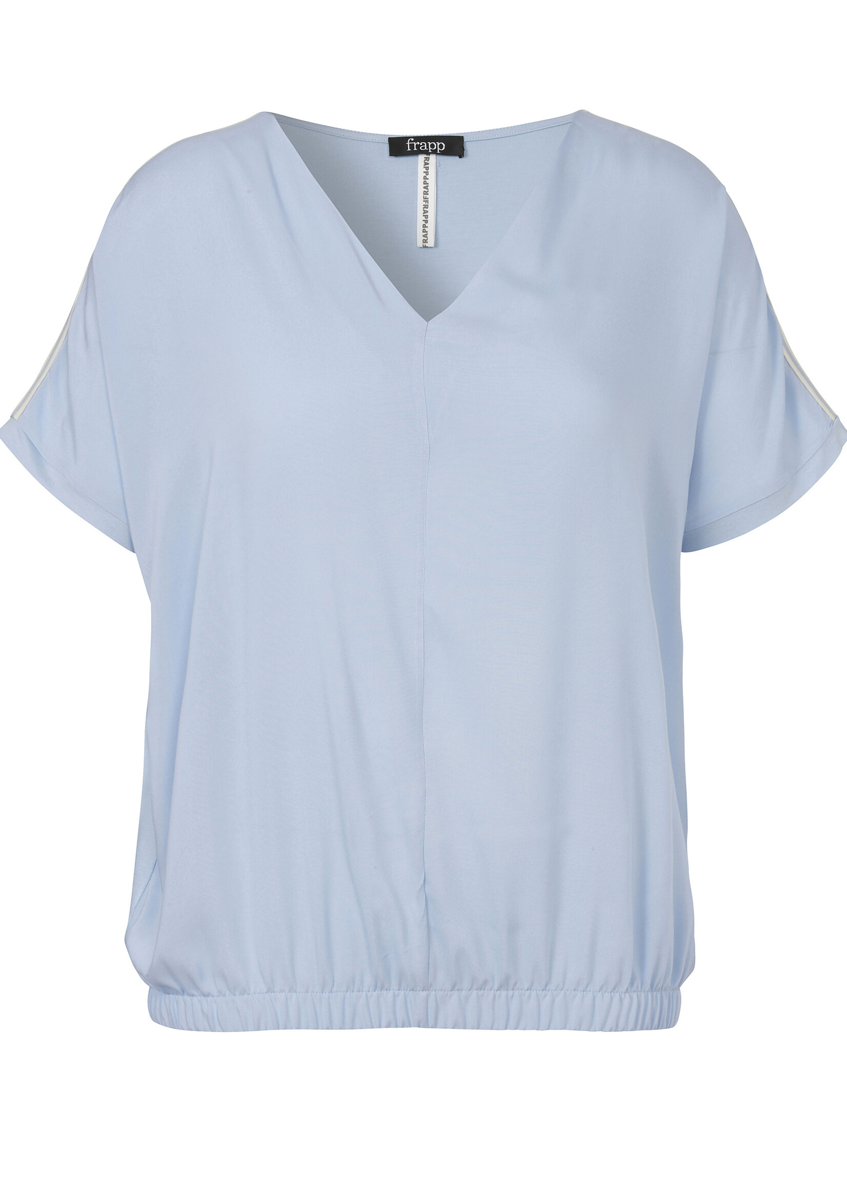 Frapp Frapp Blouson Shirt met V-Hals en Sportstreep - Lichtblauw (2652421)