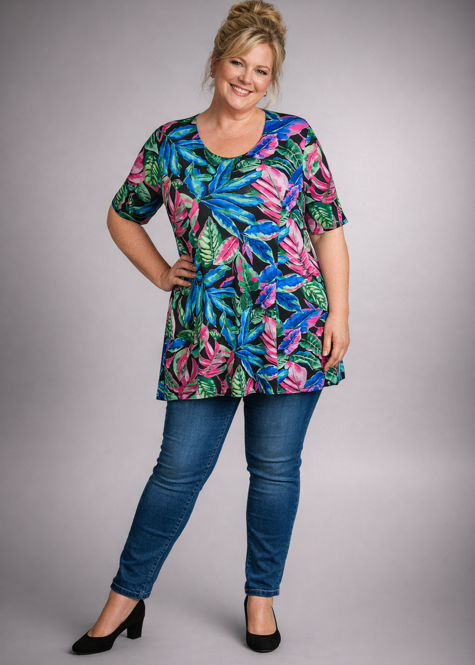 Mona Lisa Tuniek van Mona Lisa met kleurrijke print – flatterende A-lijn en luchtig comfort