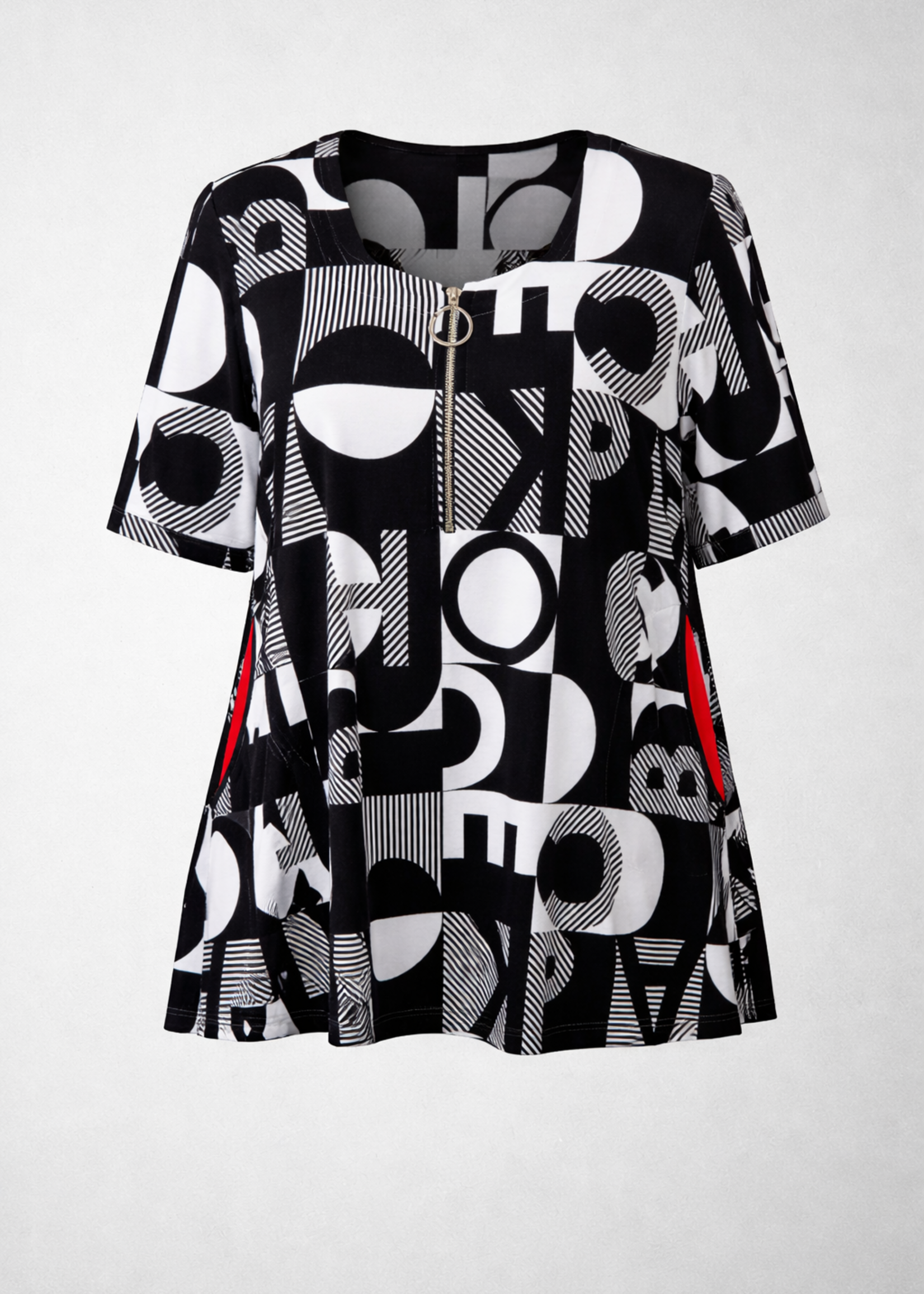 Mona Lisa Shirt van Mona Lisa met opvallende print en ritsdetail – comfortabel, flatterend en net even anders