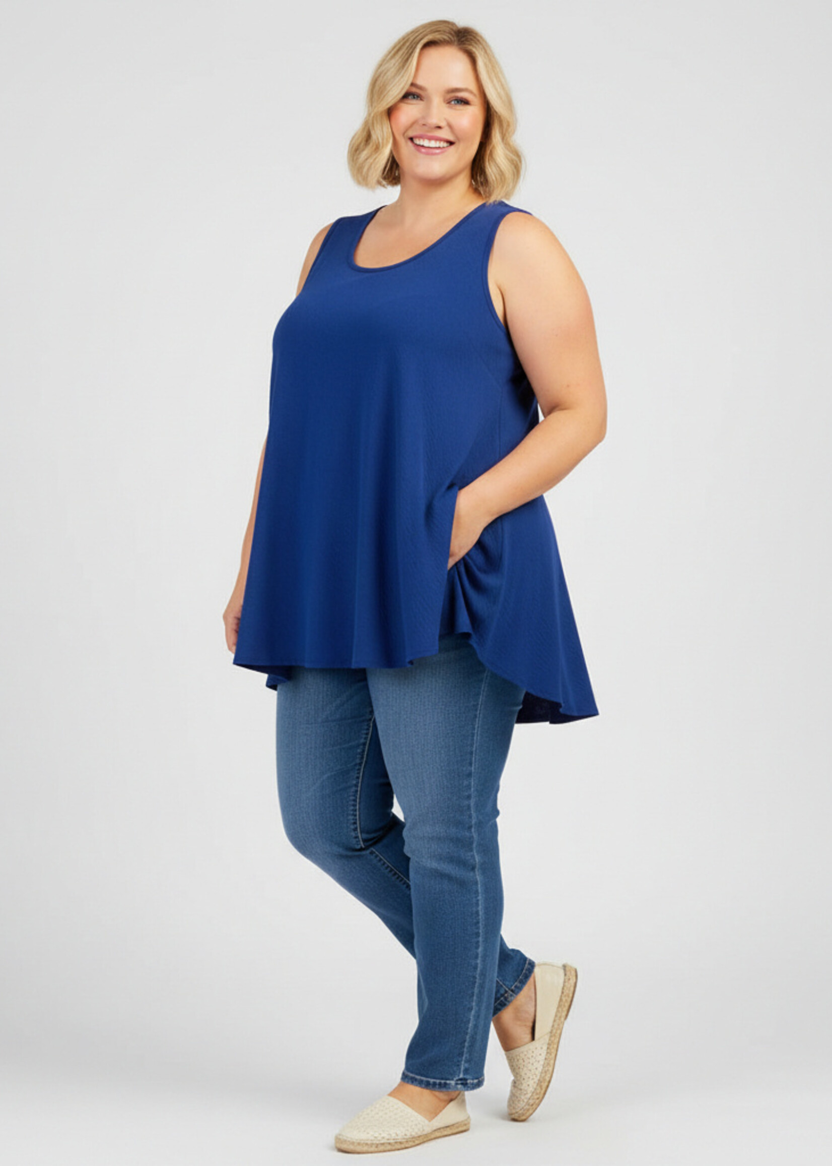 Curviss Luchtig singlet van Curviss met soepele crêpe – flatterend en comfortabel