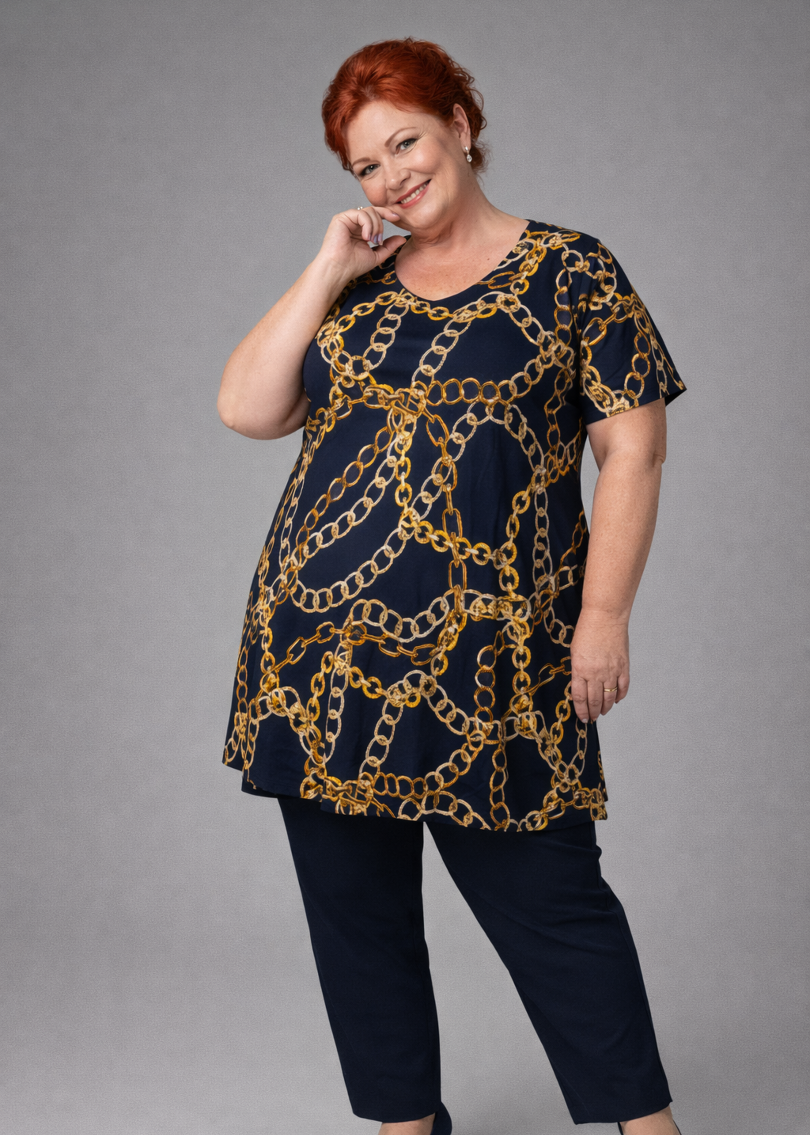 MJ Style MJ Style Tuniek Amira - A-lijn Top met Sweetheart Hals in Viscose