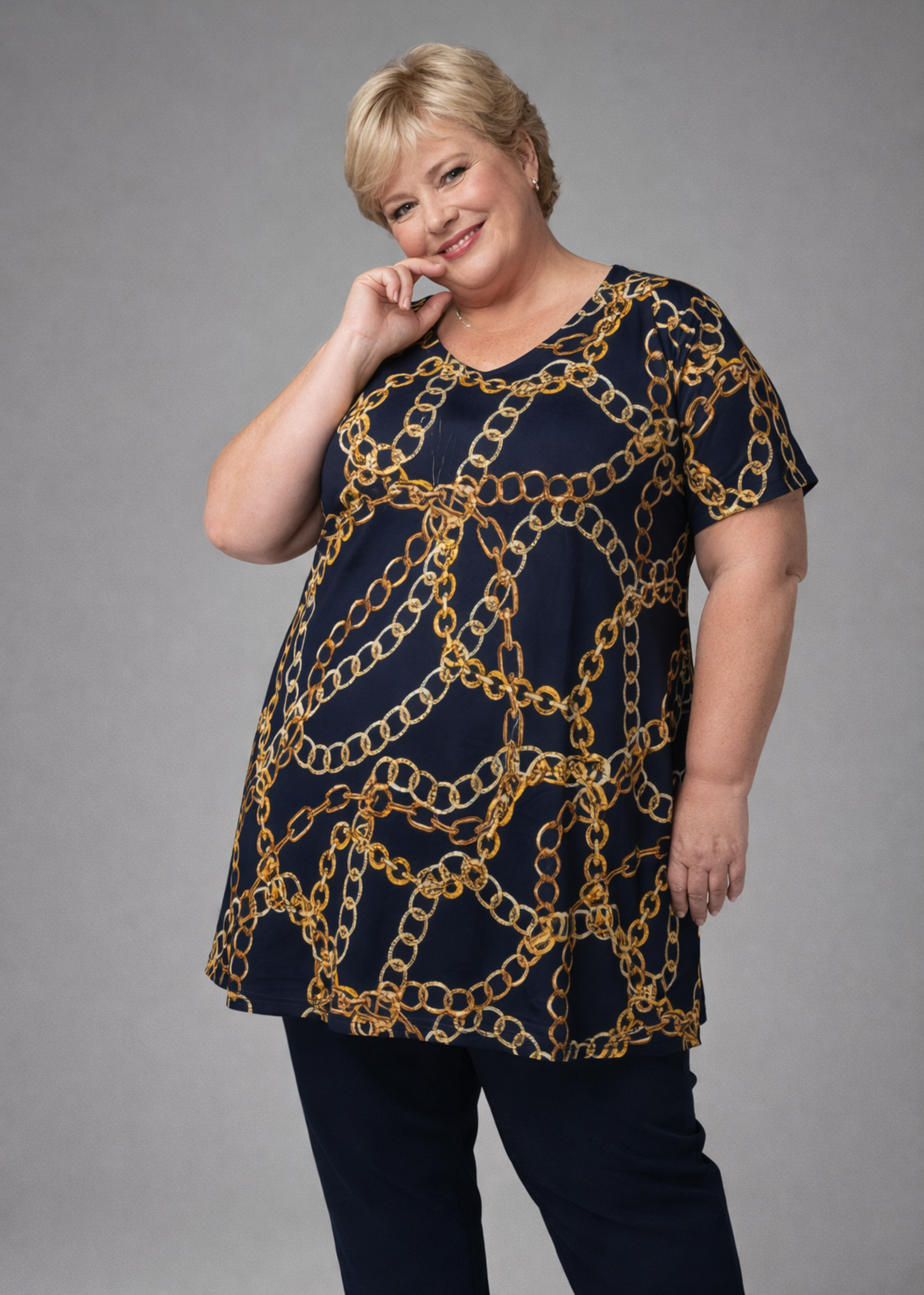 MJ Style MJ Style Tuniek Amira - A-lijn Top met Sweetheart Hals in Viscose