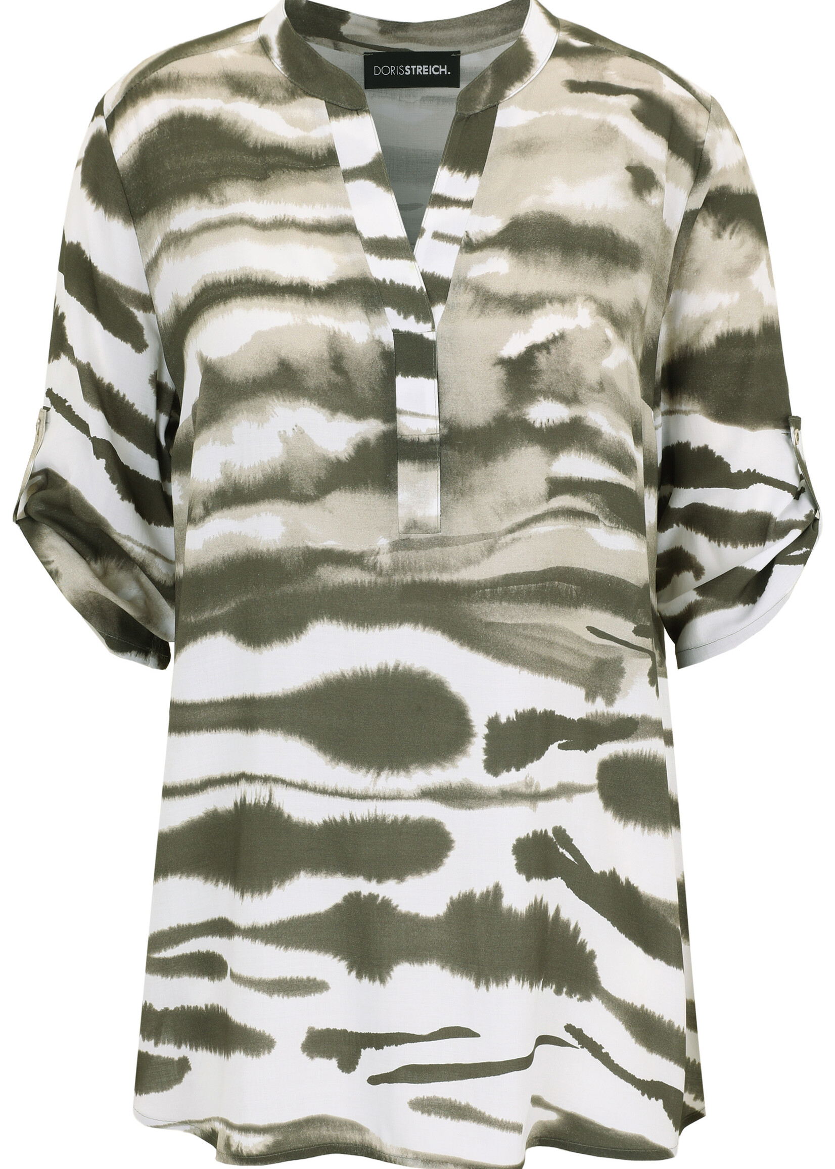 Doris Streich Blouse van Doris Streich met groentinten print – luchtig, flatterend en comfortabel