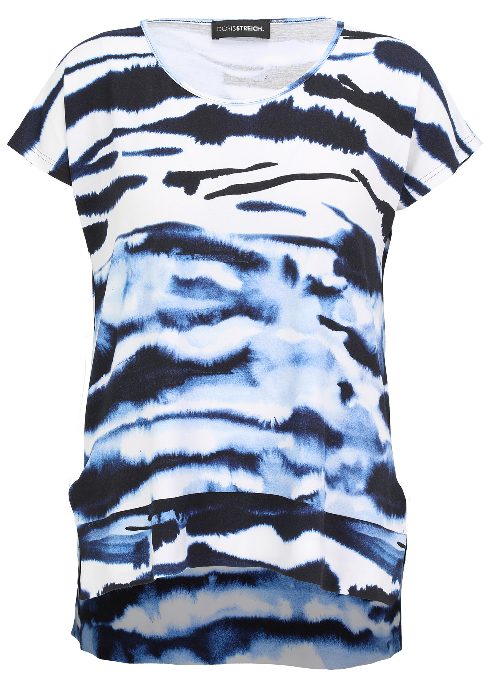 Doris Streich Top van Doris Streich in blauw-witte print – soepel, flatterend en comfortabel