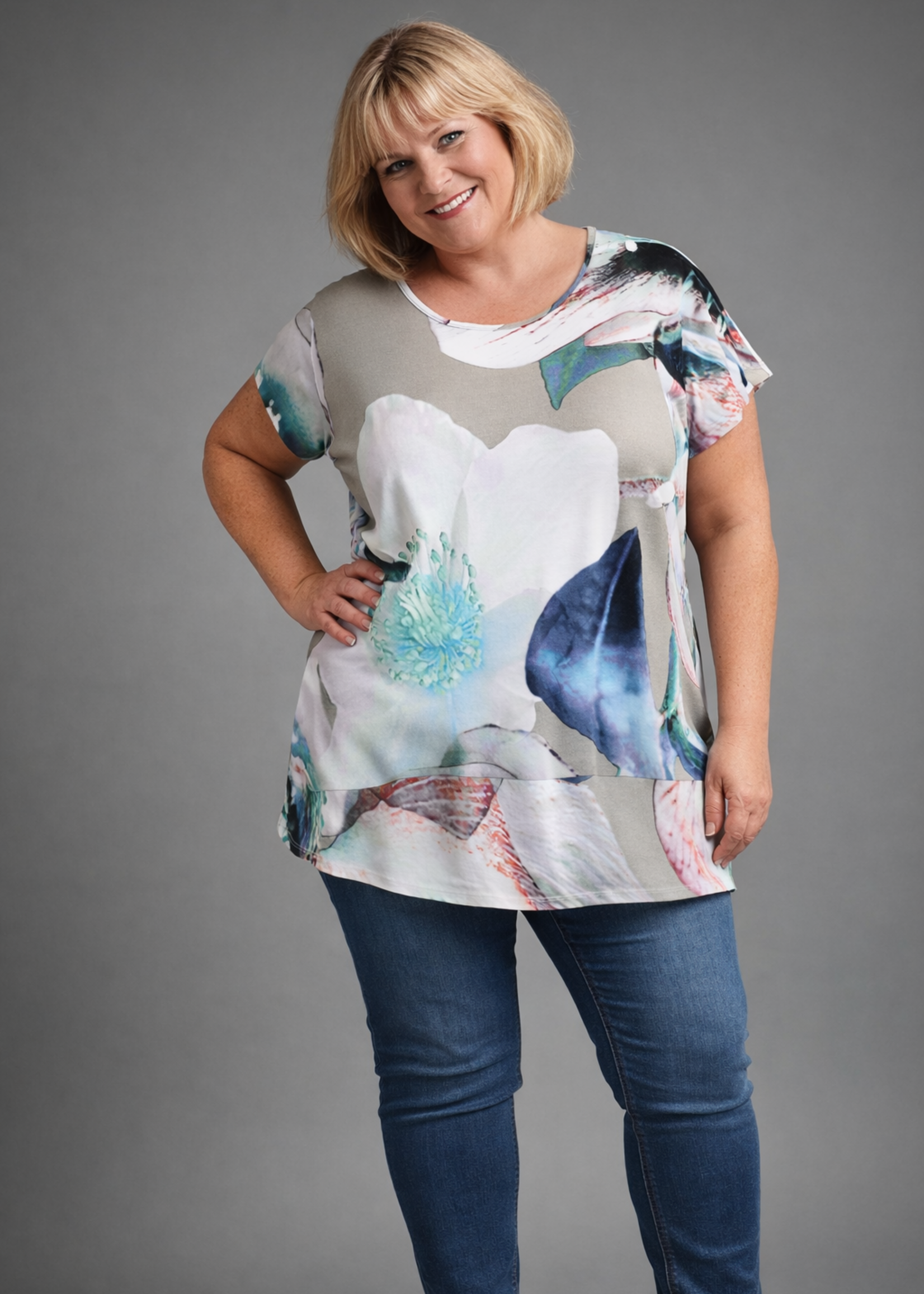 Doris Streich Top van Doris Streich met klaproosprint – soepel, flatterend en luchtig met speelse lengte