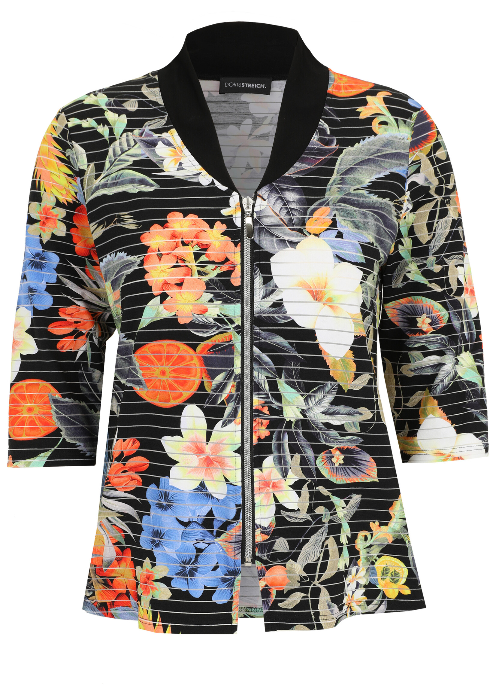 Doris Streich Vest van Doris Streich met kleurrijke bloemenprint – luchtig, flatterend en speels transparant