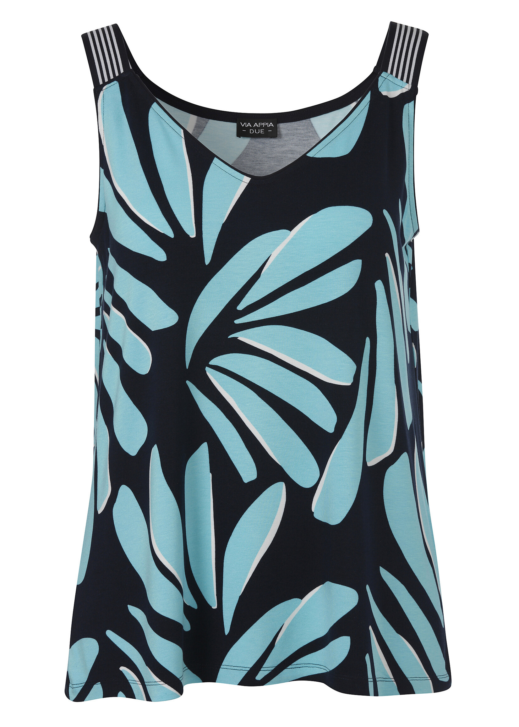 Via Appia Due Top van Via Appia Due met sportieve schouderband – flatterende A-lijn in marine