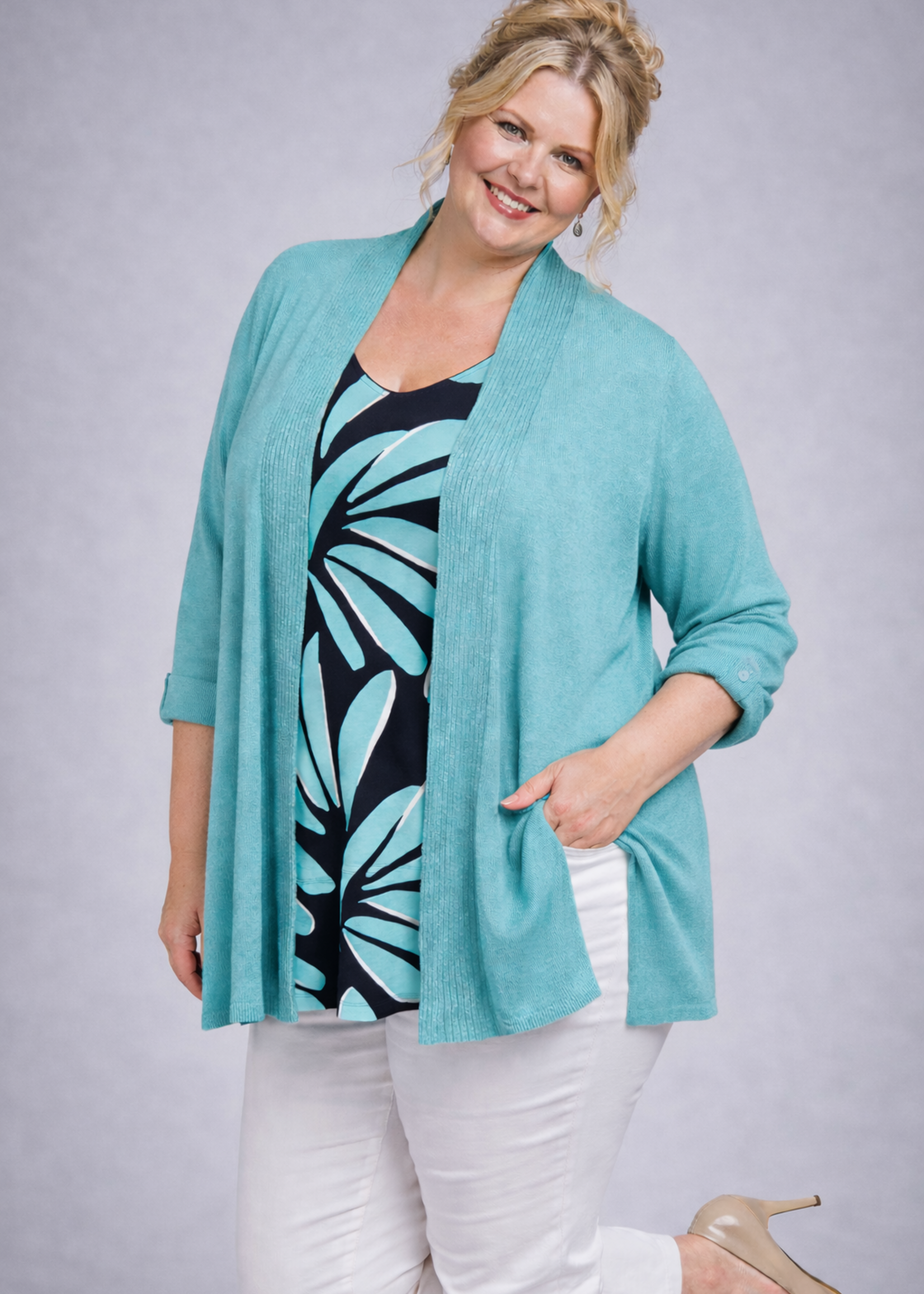 Via Appia Due Top van Via Appia Due met sportieve schouderband – flatterende A-lijn in marine