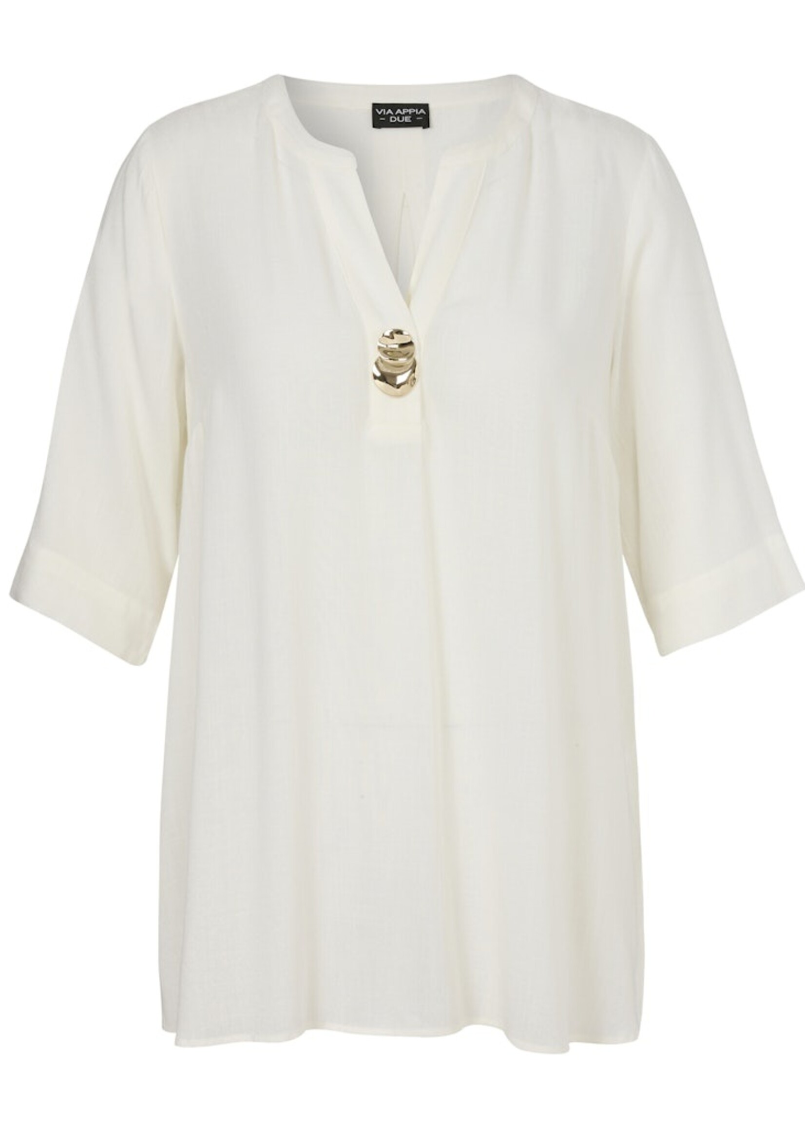 Via Appia Due Tuniek van Via Appia Due met V-hals en opvallende sierknoop – luchtig, stijlvol en comfortabel