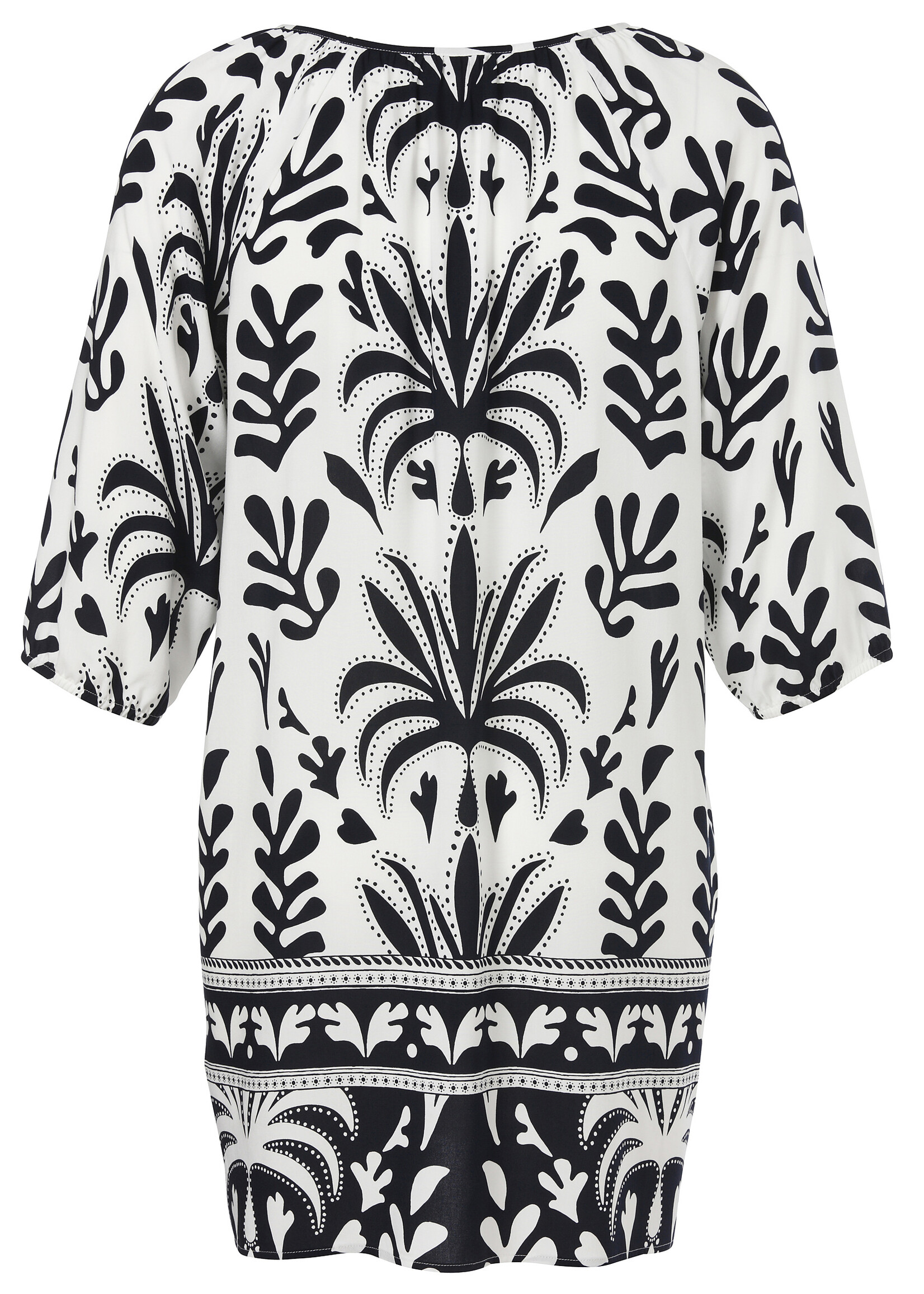 Via Appia Due Tuniek van Via Appia Due in wit met navy print – luchtig, flatterend en speels afgewerkt