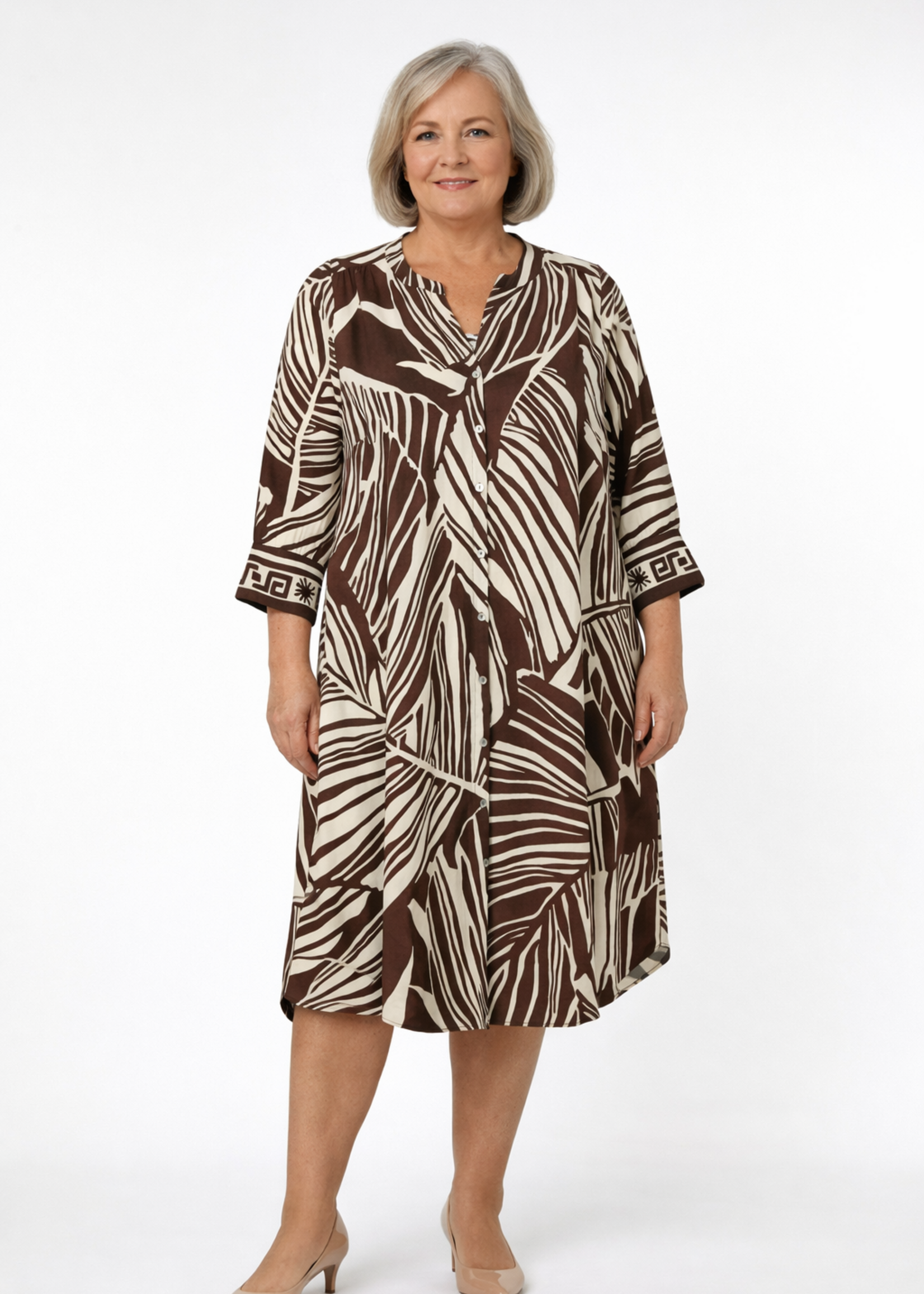 Via Appia Due Jurk van Via Appia Due met grafische print – luchtig vallend in comfortabele viscose