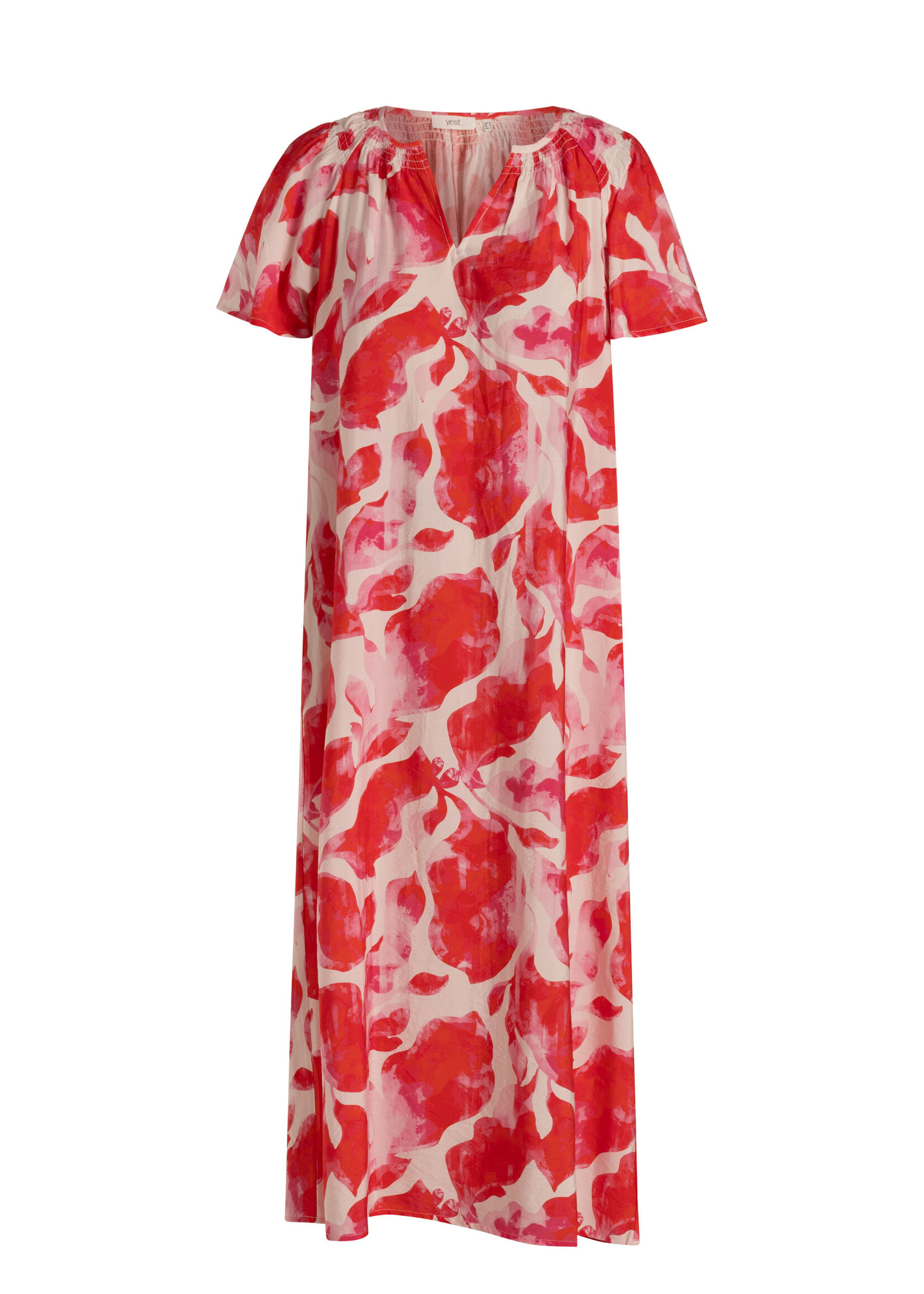Yest Curve Jurk van Yest Curve met rood-witte print – luchtig, soepel en elegant