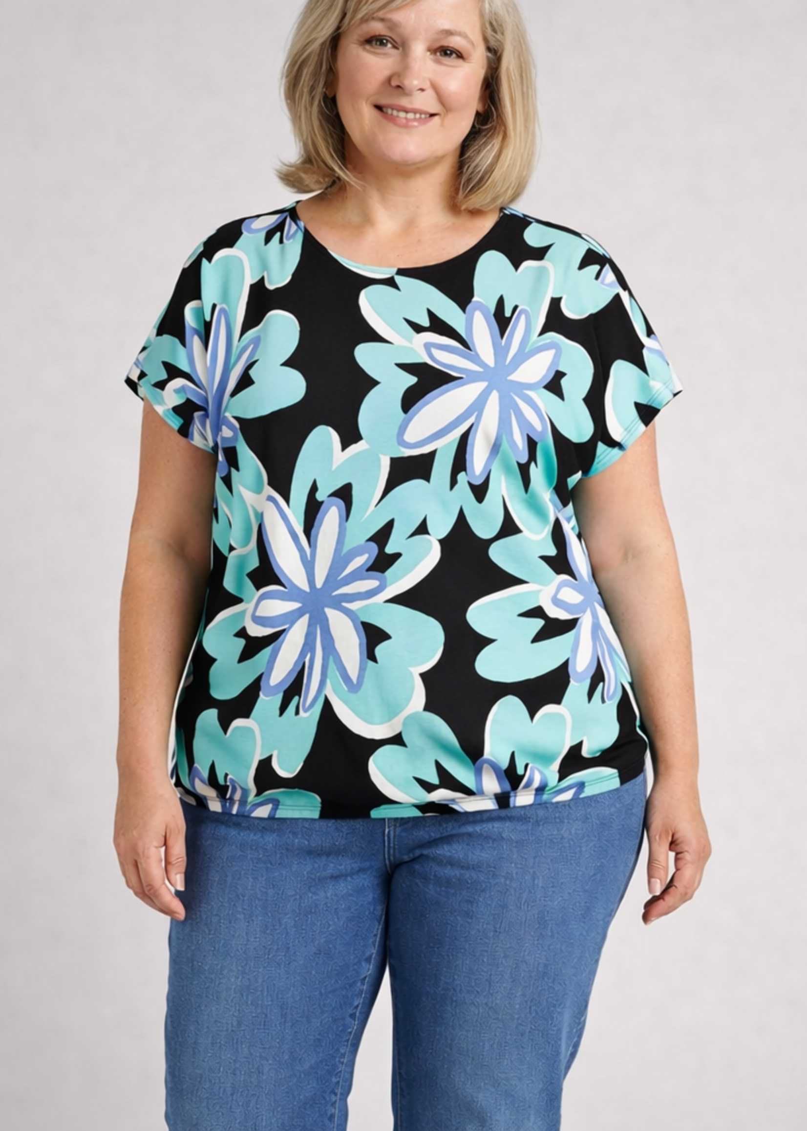 Via Appia Due Via Appia Due Shirt met Aangeknipt Kapmouwtje - Viscose Stretch (2622710)